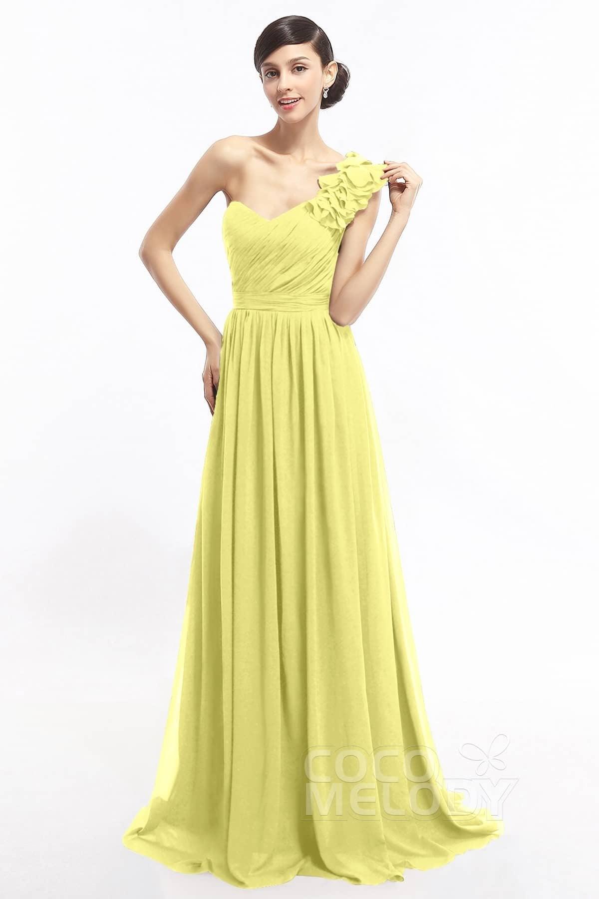 Sheath Sweep-Brush Train Chiffon Evening Dresses COLT14007 - COCOMELODY