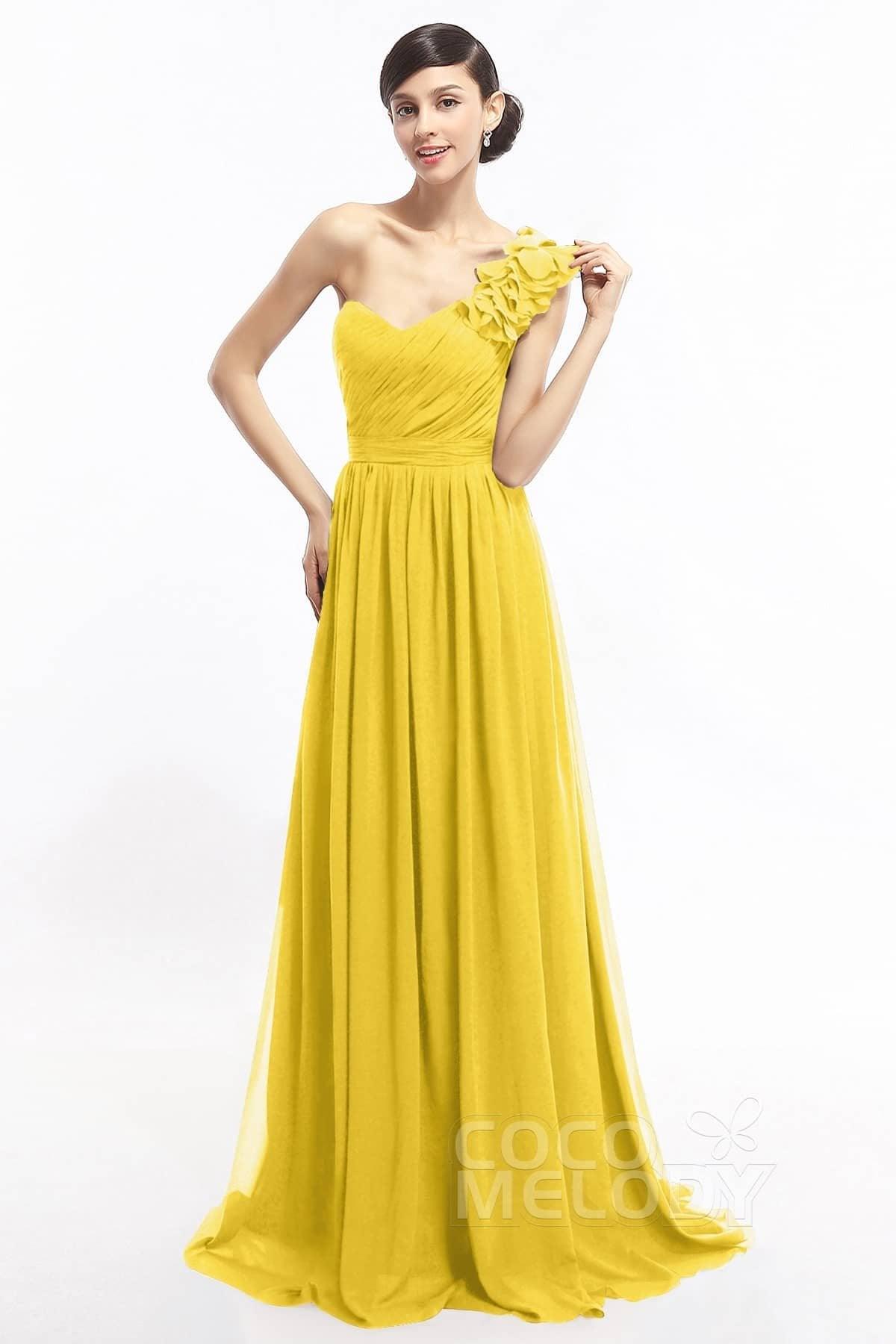 Sheath Sweep-Brush Train Chiffon Evening Dresses COLT14007 - COCOMELODY