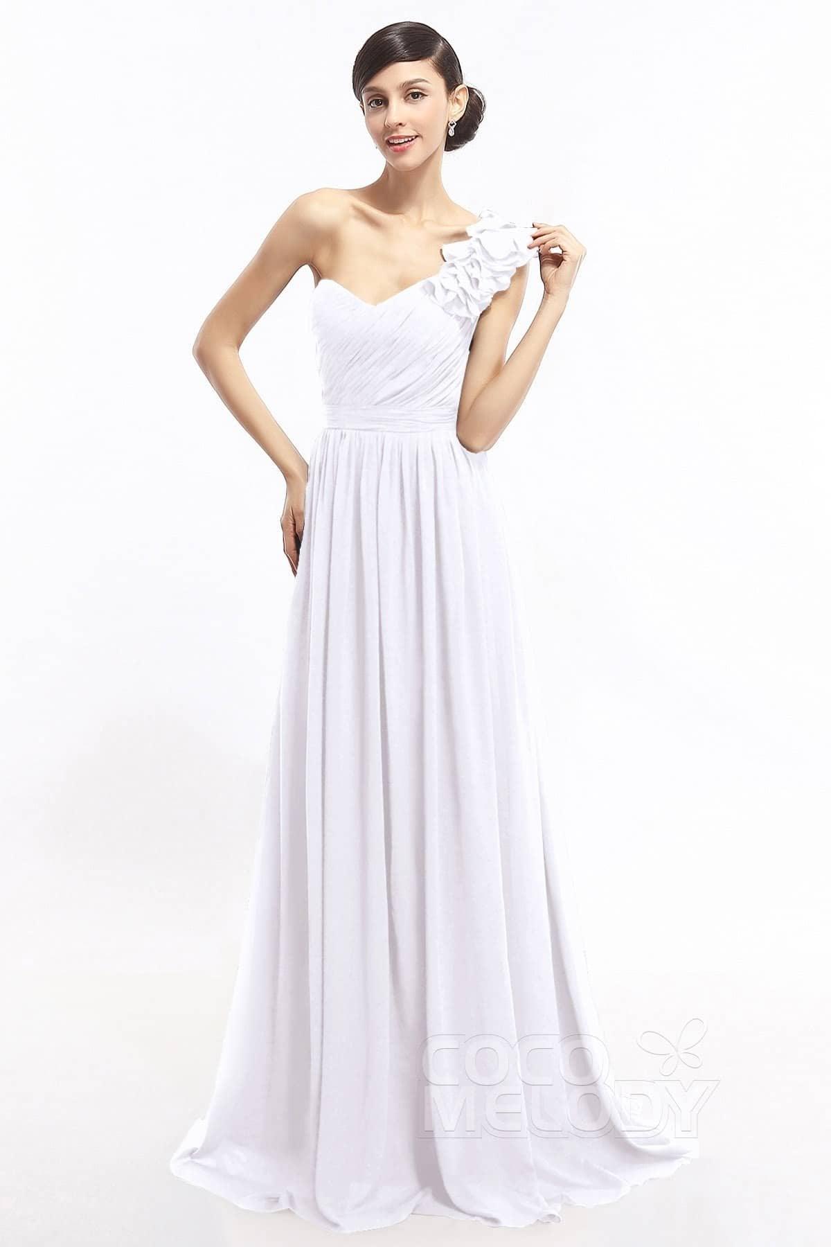 Sheath Sweep-Brush Train Chiffon Evening Dresses COLT14007 - COCOMELODY