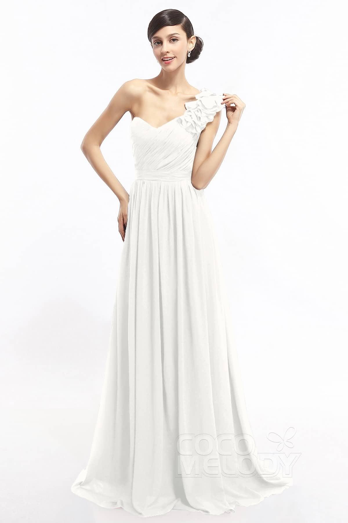 Sheath Sweep-Brush Train Chiffon Evening Dresses COLT14007 - COCOMELODY