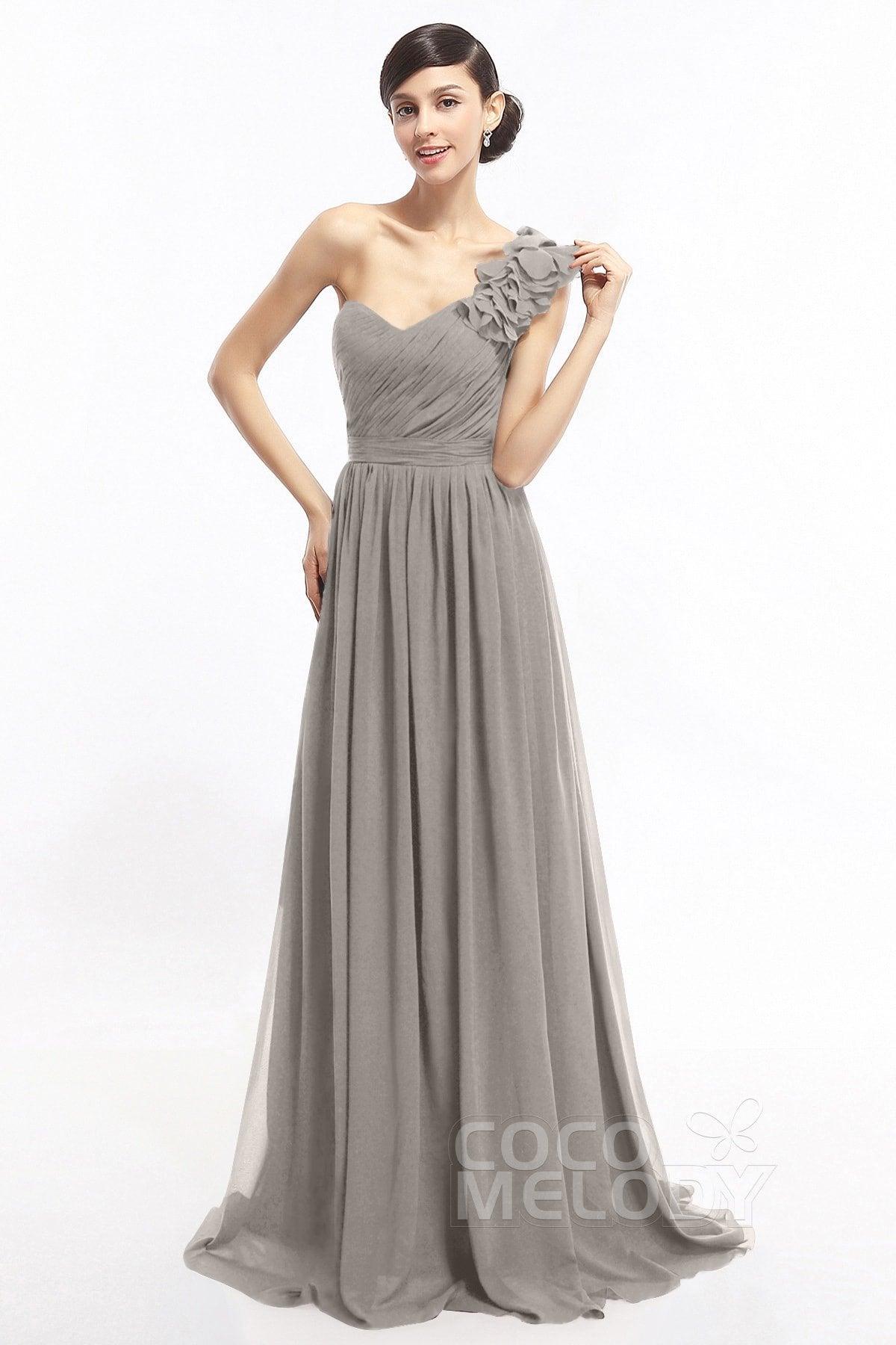 Sheath Sweep-Brush Train Chiffon Evening Dresses COLT14007 - COCOMELODY