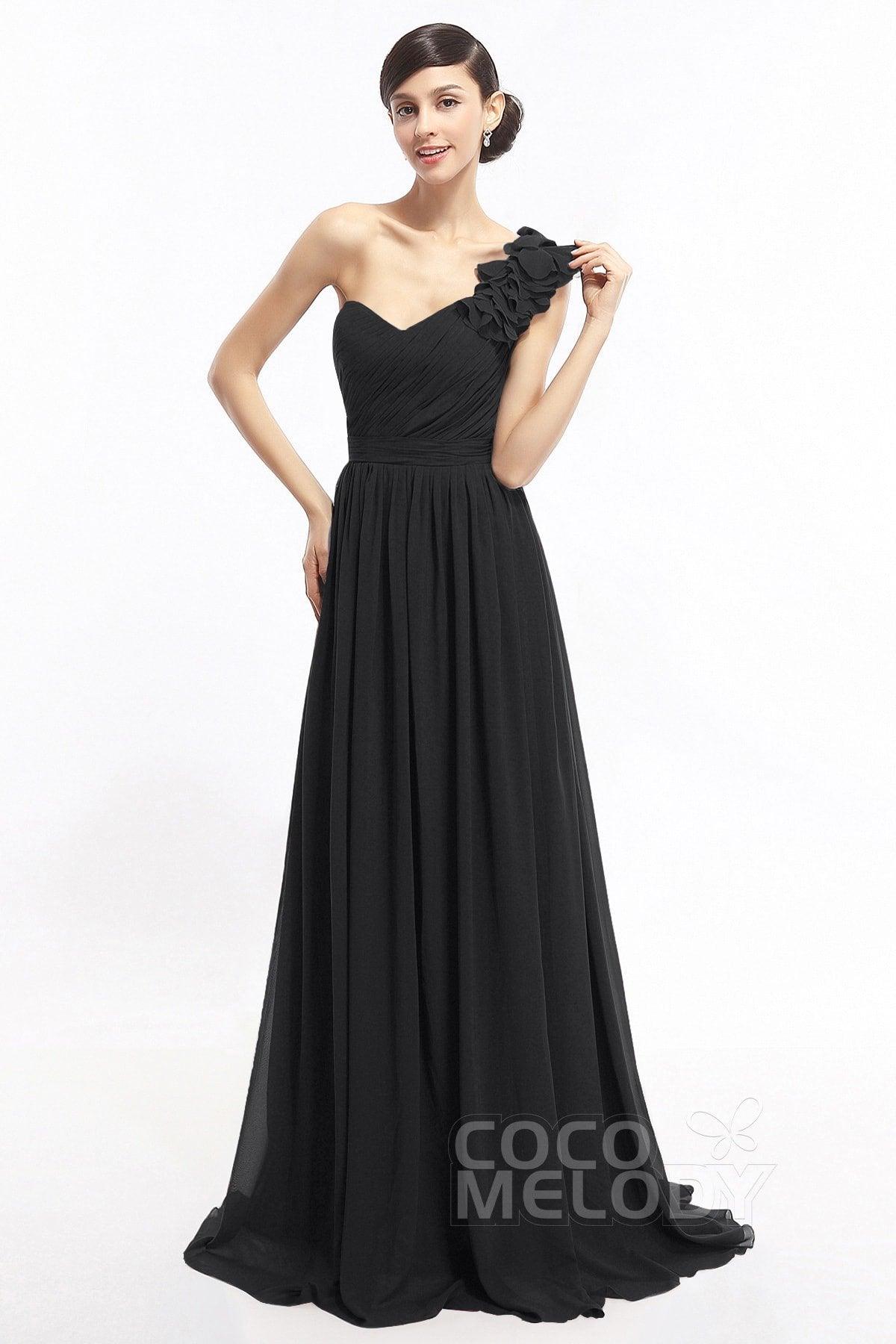 Sheath Sweep-Brush Train Chiffon Evening Dresses COLT14007 - COCOMELODY