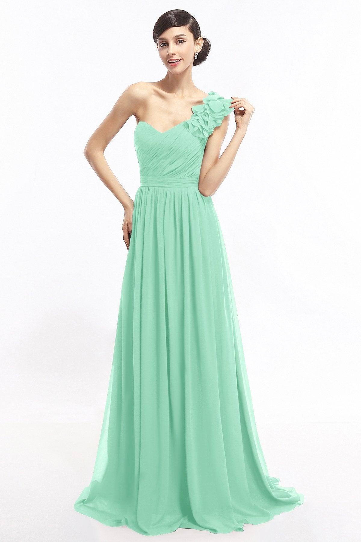 Sheath Sweep-Brush Train Chiffon Evening Dresses COLT14007 - COCOMELODY