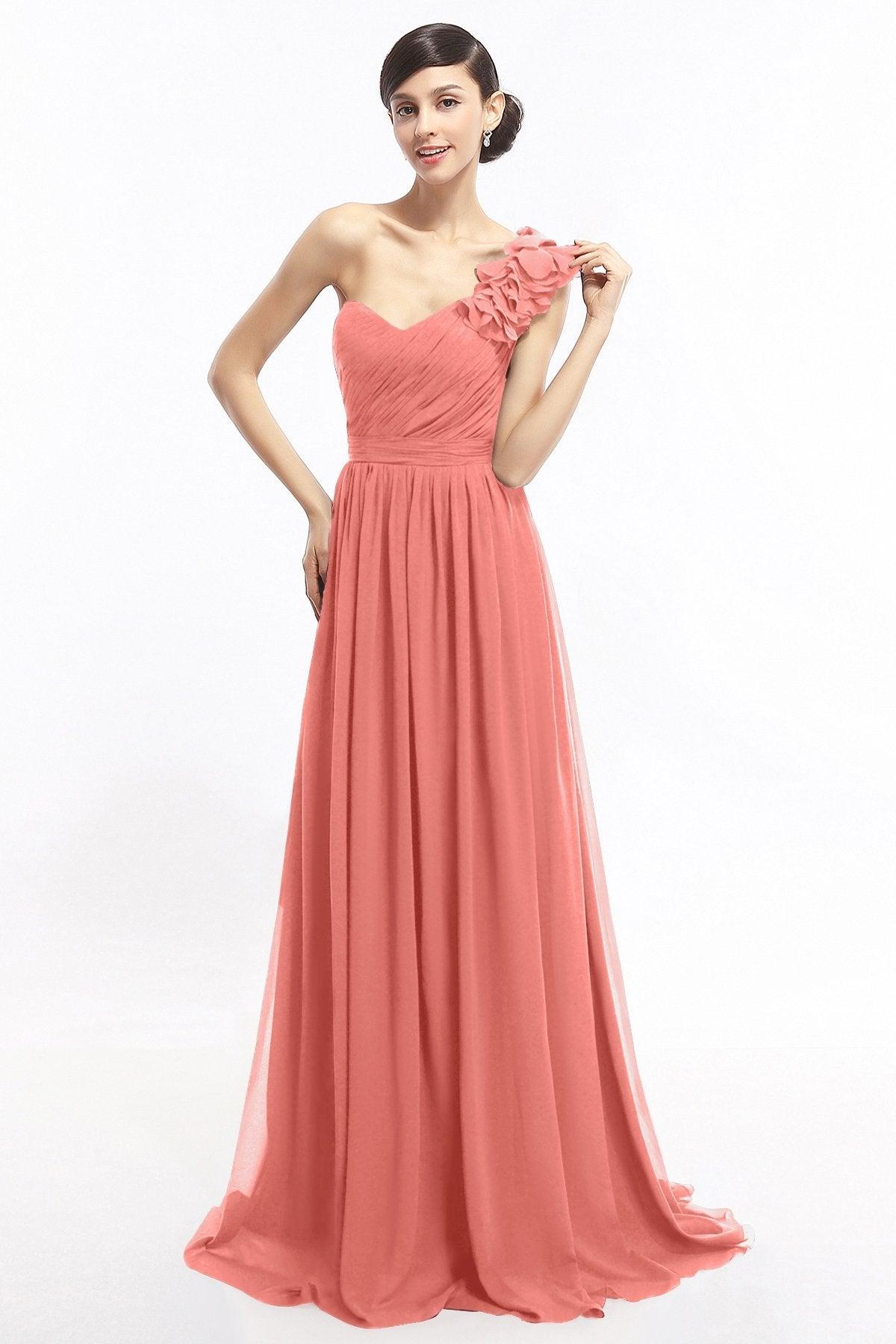 Sheath Sweep-Brush Train Chiffon Evening Dresses COLT14007 - COCOMELODY