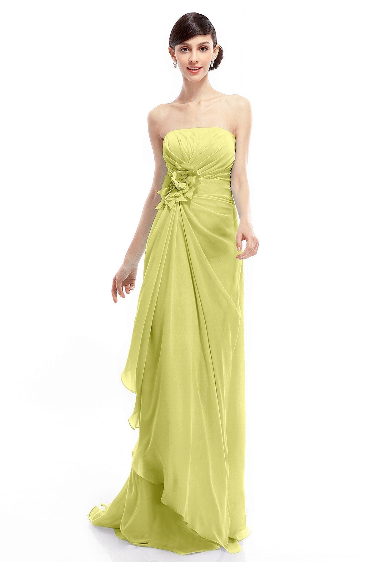 Sheath Sweep Train Chiffon Bridesmaid Dresses COLT1400B - COCOMELODY