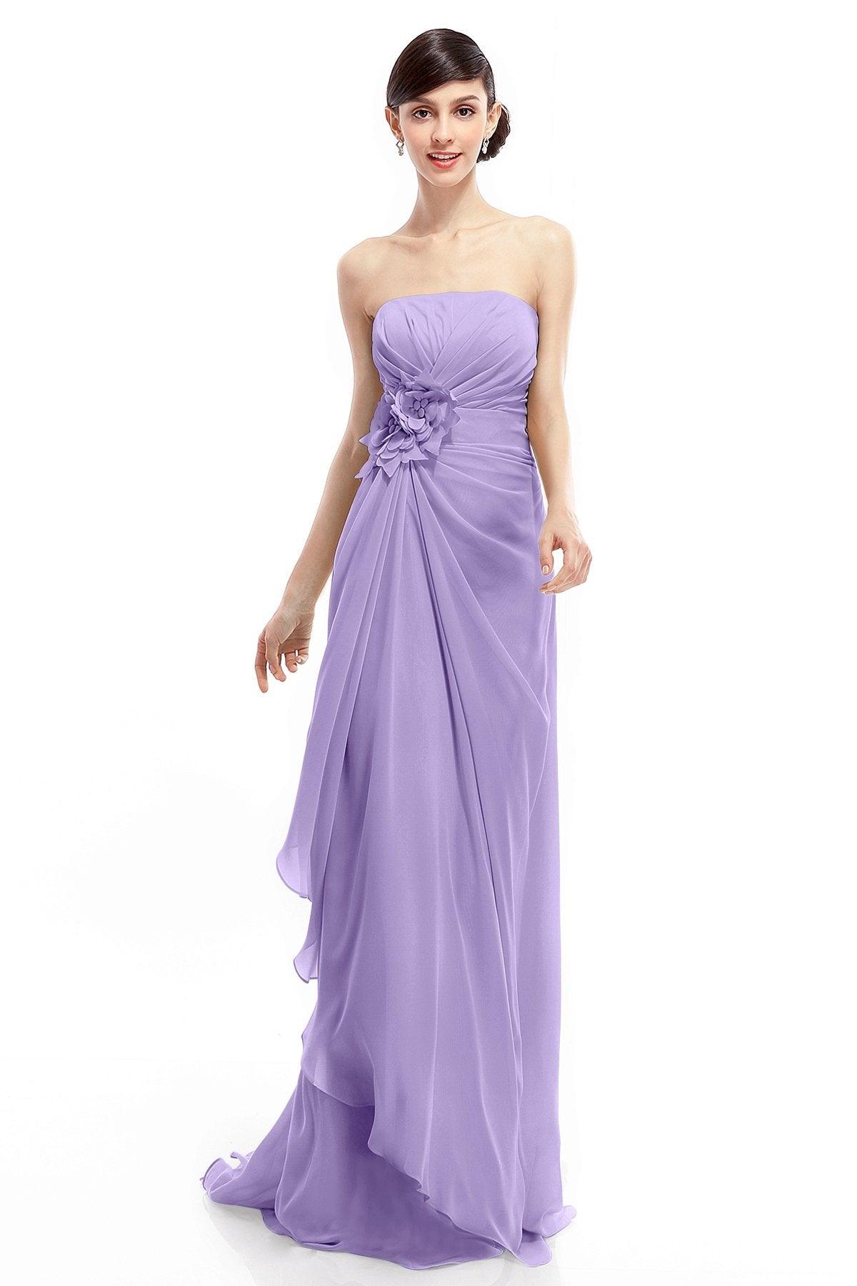 Sheath Sweep Train Chiffon Bridesmaid Dresses COLT1400B - COCOMELODY