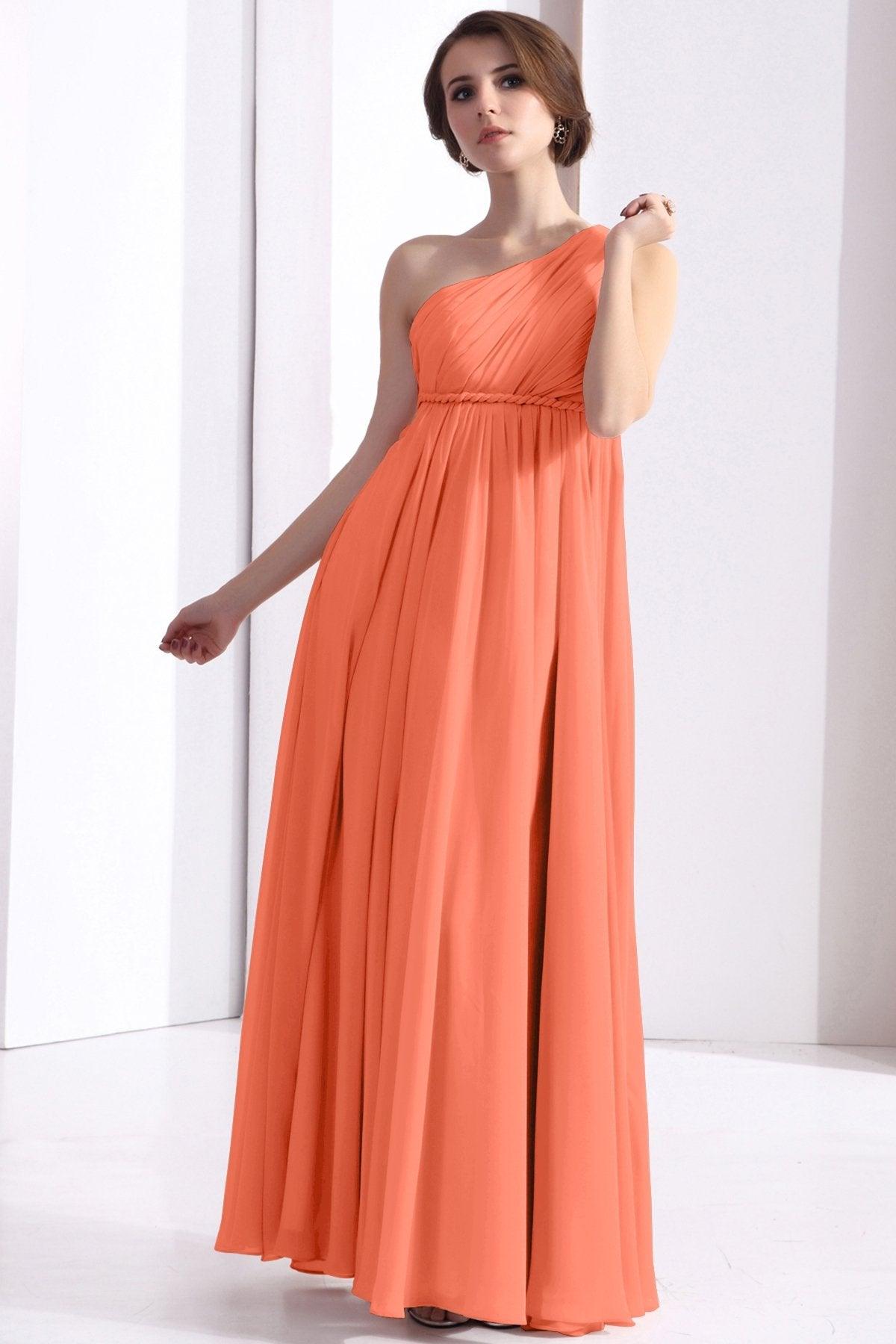 Sheath Floor Length Chiffon Bridesmaid Dress COSF1300D - COCOMELODY