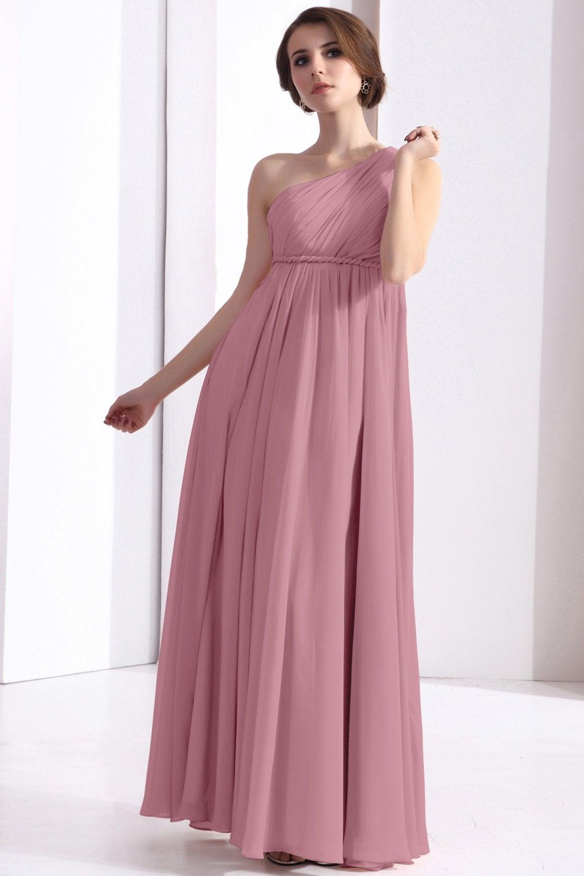 Sheath Floor Length Chiffon Bridesmaid Dress COSF1300D - COCOMELODY