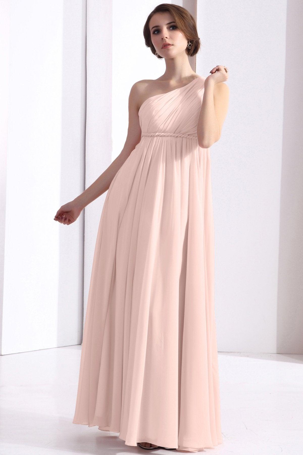 Sheath Floor Length Chiffon Bridesmaid Dress COSF1300D - COCOMELODY