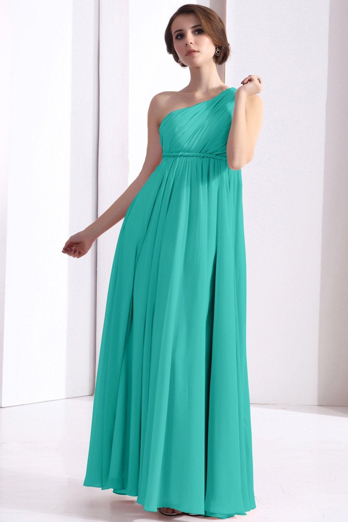 Sheath Floor Length Chiffon Bridesmaid Dress COSF1300D - COCOMELODY