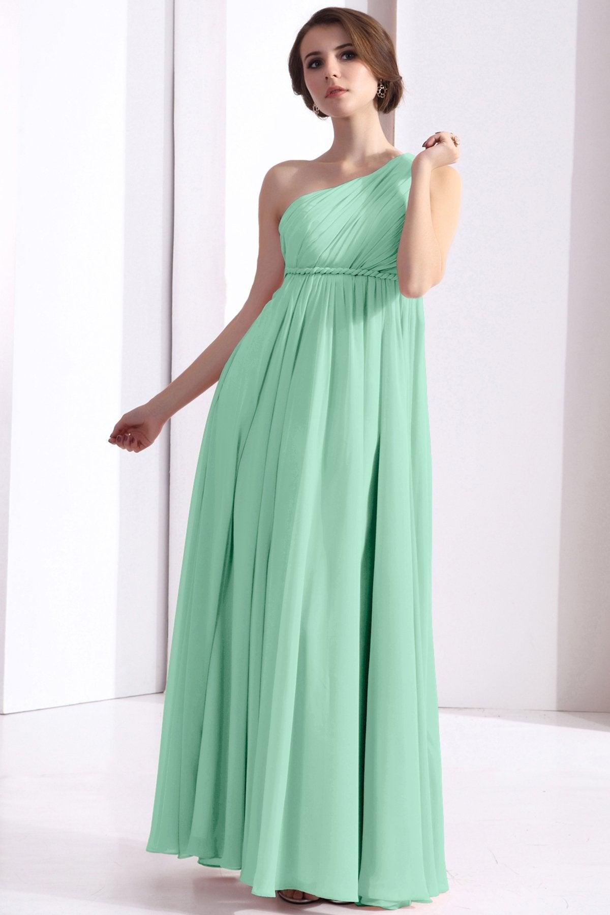 Sheath Floor Length Chiffon Bridesmaid Dress COSF1300D - COCOMELODY