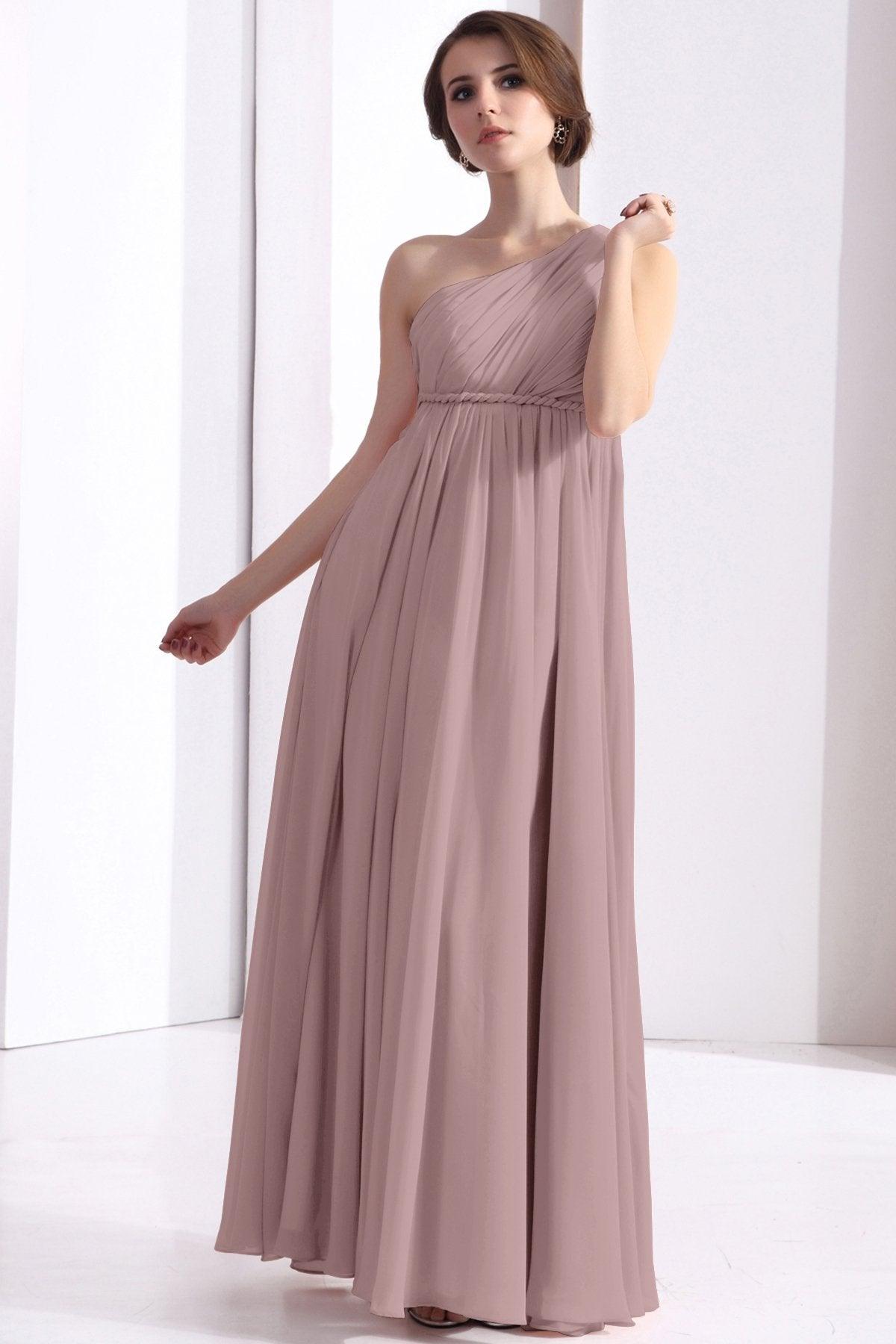 Sheath Floor Length Chiffon Bridesmaid Dress COSF1300D - COCOMELODY