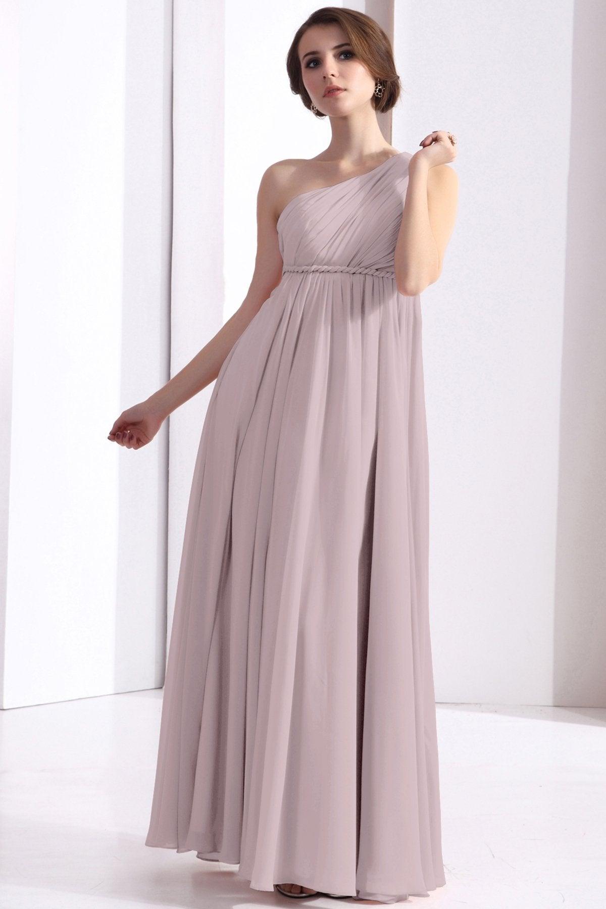 Sheath Floor Length Chiffon Bridesmaid Dress COSF1300D - COCOMELODY