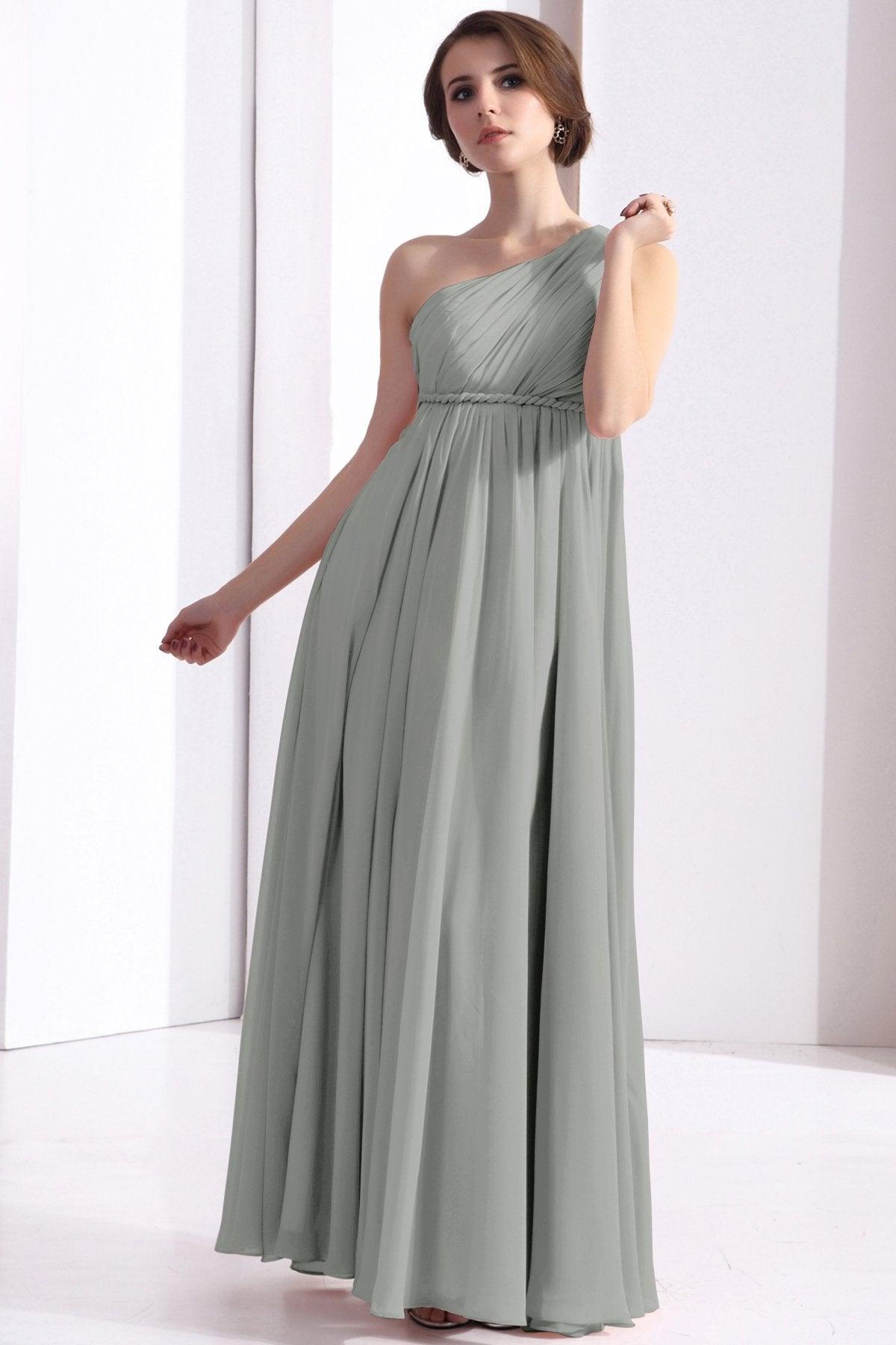 Sheath Floor Length Chiffon Bridesmaid Dress COSF1300D - COCOMELODY