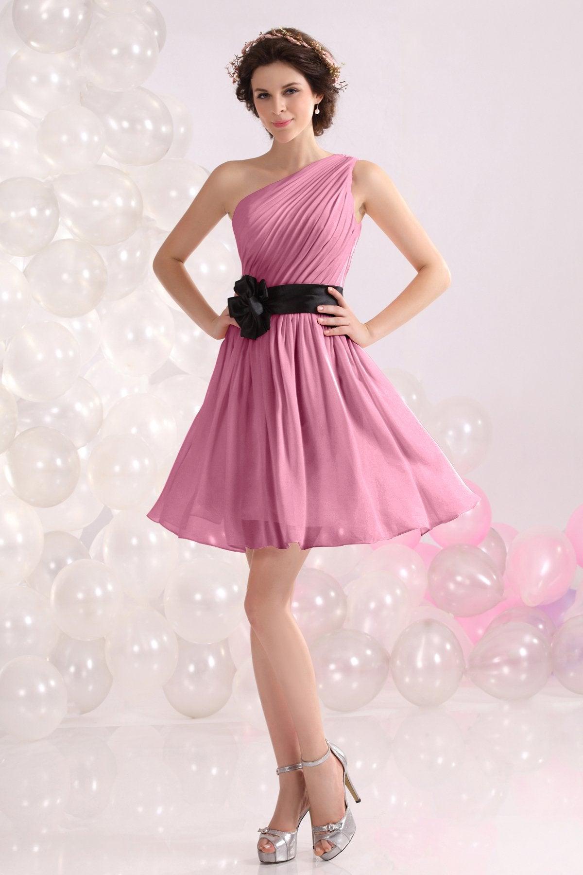 A-Line Short-Mini Chiffon Bridesmaids Dress COZB1301C - COCOMELODY