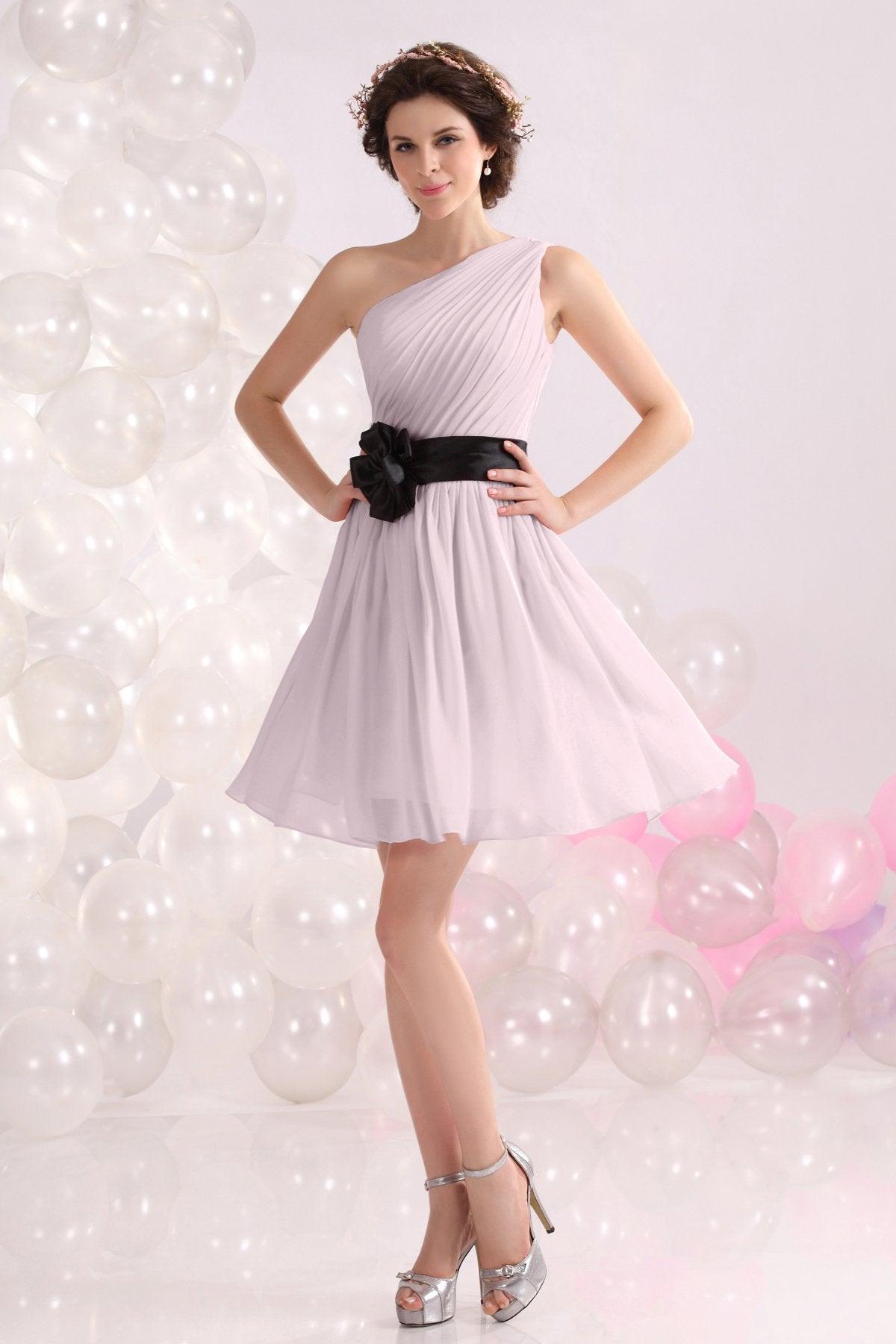 A-Line Short-Mini Chiffon Bridesmaids Dress COZB1301C - COCOMELODY