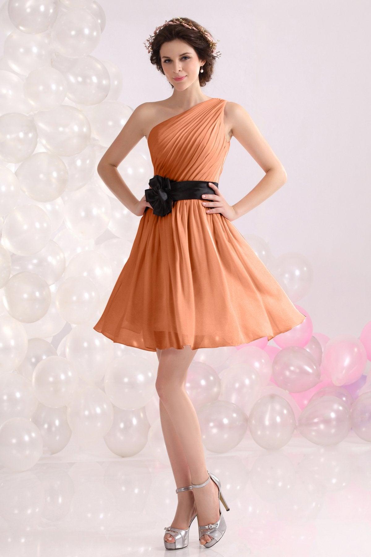 A-Line Short-Mini Chiffon Bridesmaids Dress COZB1301C - COCOMELODY