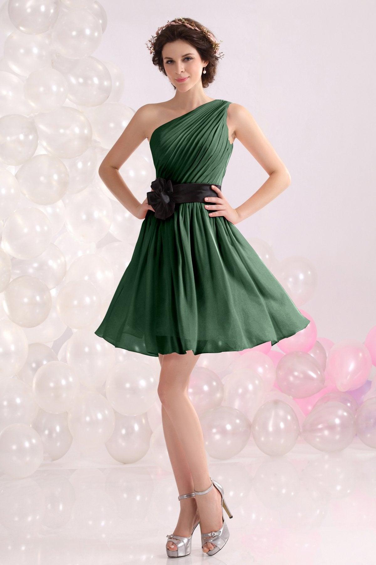 A-Line Short-Mini Chiffon Bridesmaids Dress COZB1301C - COCOMELODY