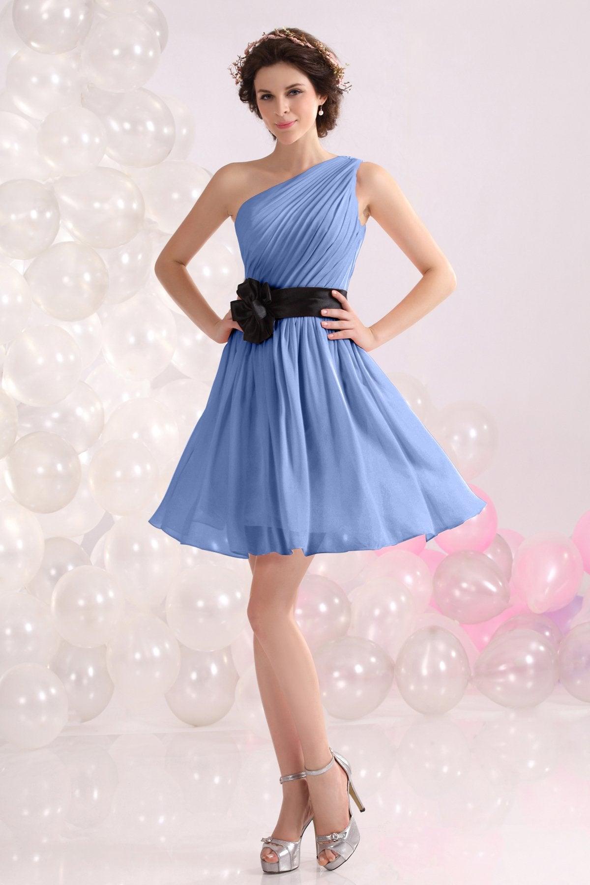 A-Line Short-Mini Chiffon Bridesmaids Dress COZB1301C - COCOMELODY