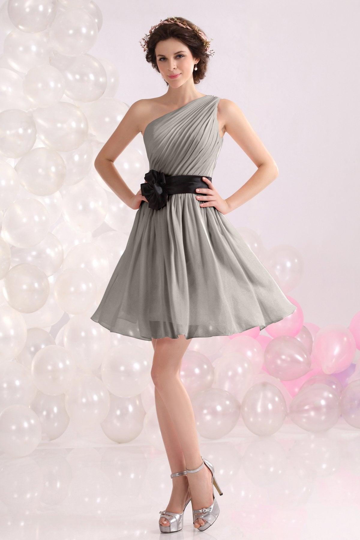 A-Line Short-Mini Chiffon Bridesmaids Dress COZB1301C - COCOMELODY