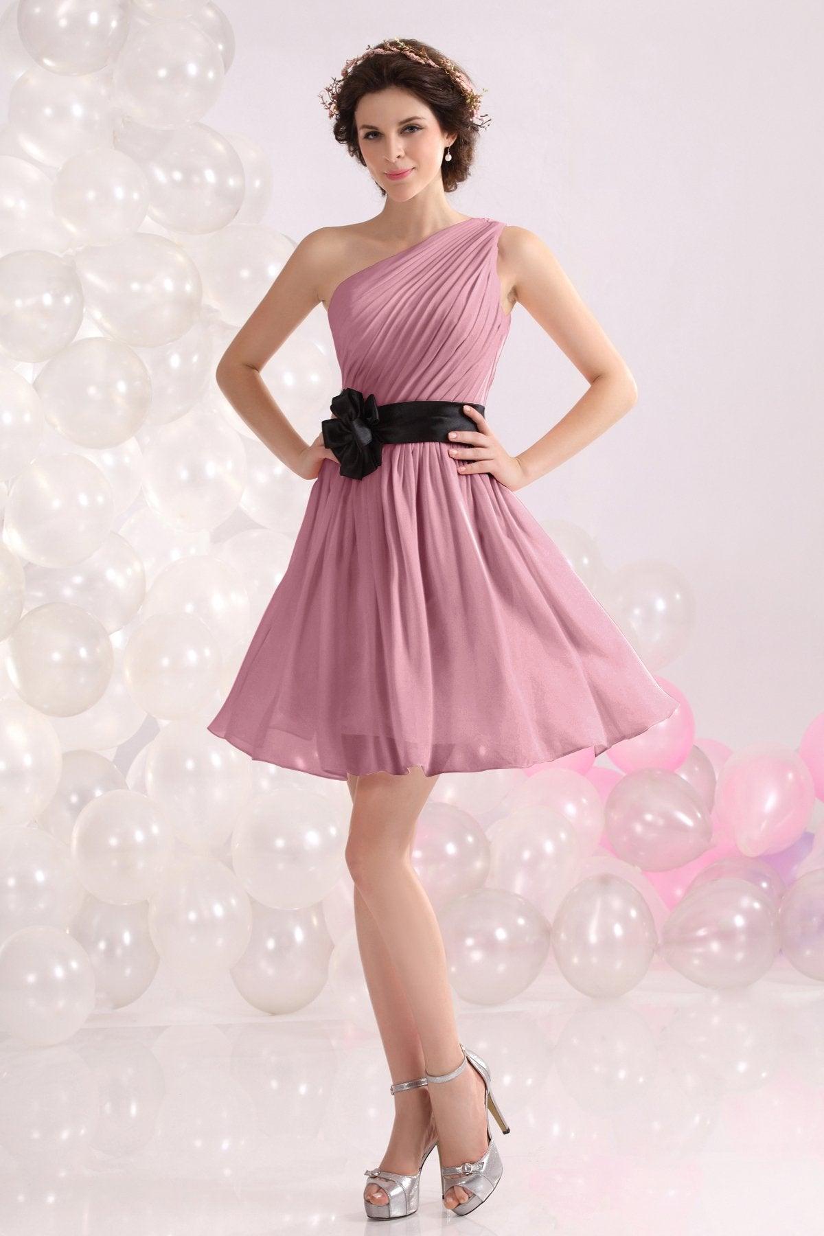 A-Line Short-Mini Chiffon Bridesmaids Dress COZB1301C - COCOMELODY