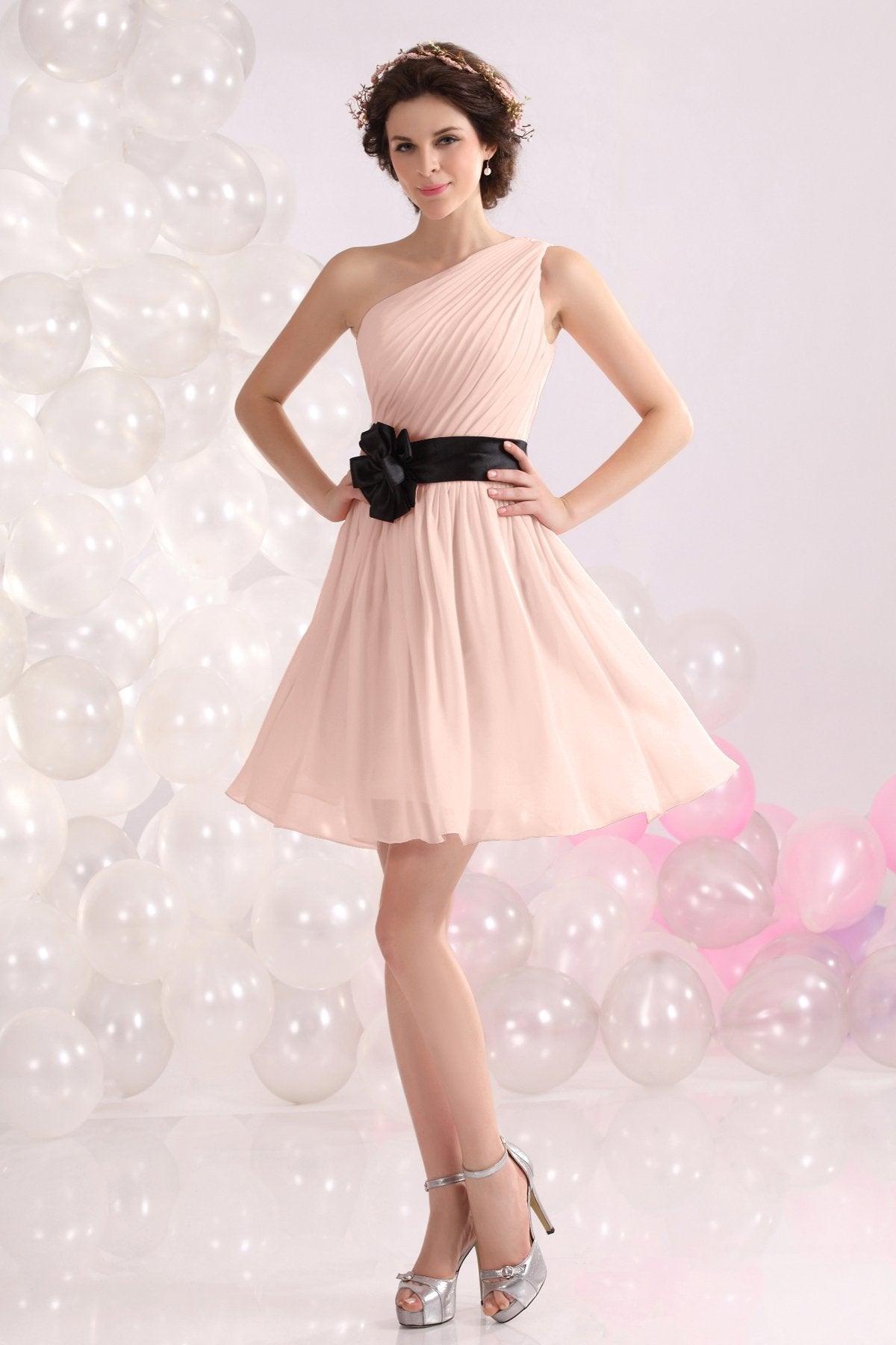 A-Line Short-Mini Chiffon Bridesmaids Dress COZB1301C - COCOMELODY