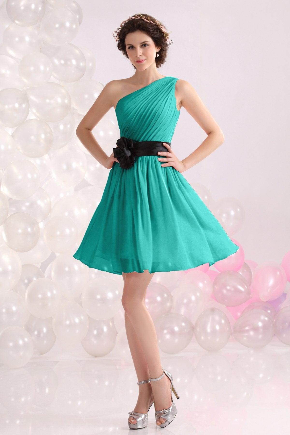 A-Line Short-Mini Chiffon Bridesmaids Dress COZB1301C - COCOMELODY