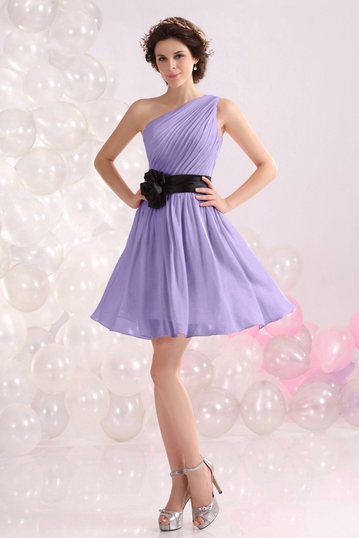 A-Line Short-Mini Chiffon Bridesmaids Dress COZB1301C - COCOMELODY