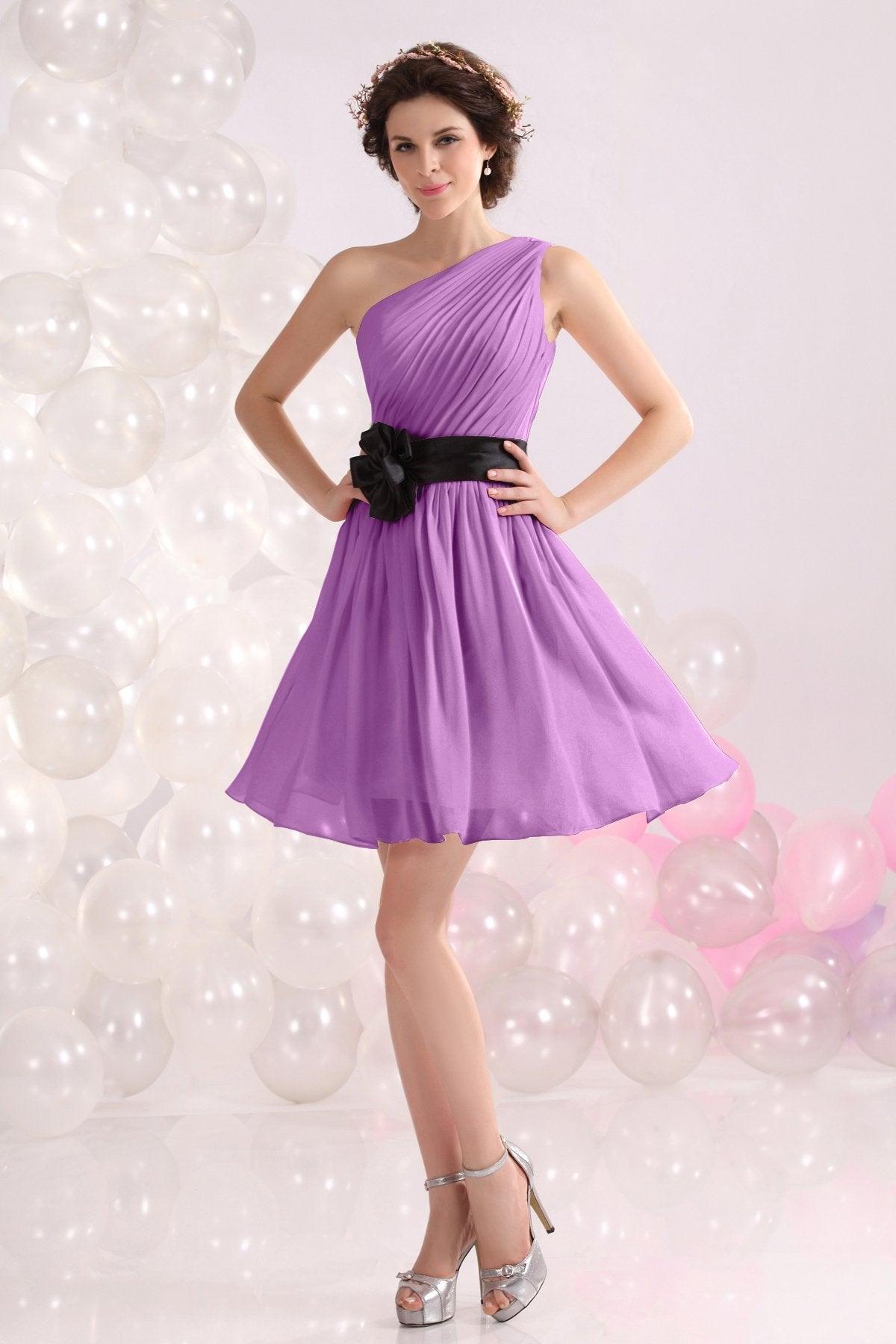 A-Line Short-Mini Chiffon Bridesmaids Dress COZB1301C - COCOMELODY