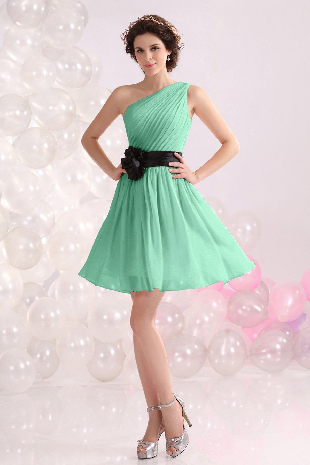 A-Line Short-Mini Chiffon Bridesmaids Dress COZB1301C - COCOMELODY