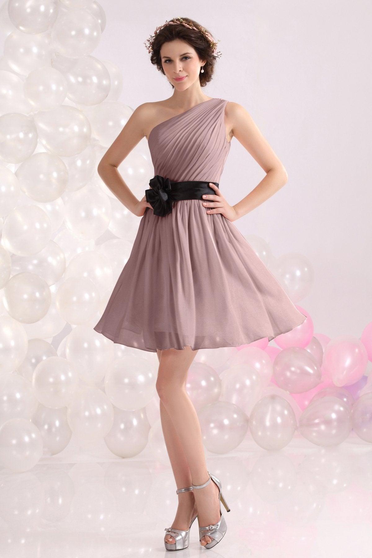 A-Line Short-Mini Chiffon Bridesmaids Dress COZB1301C - COCOMELODY