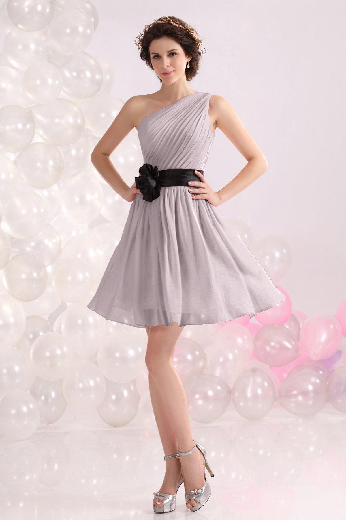 A-Line Short-Mini Chiffon Bridesmaids Dress COZB1301C - COCOMELODY
