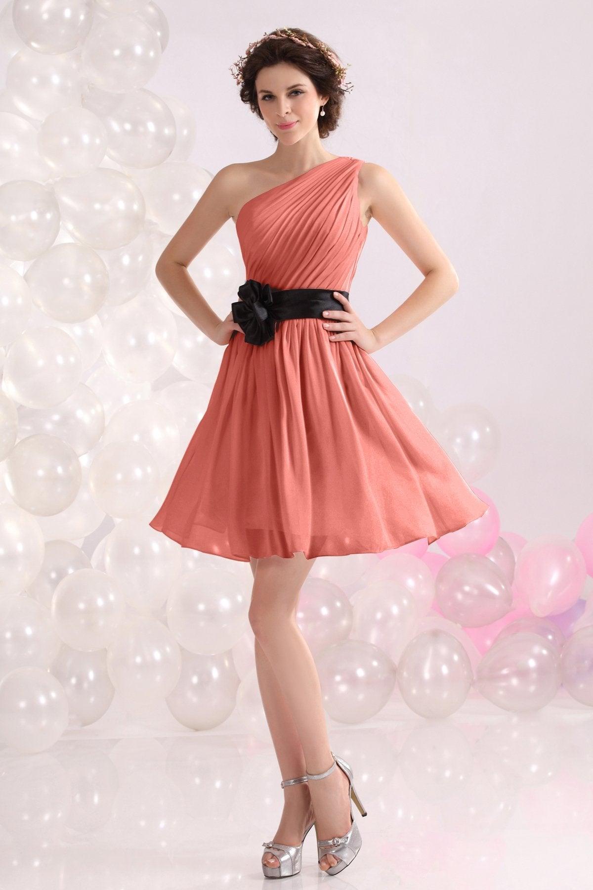 A-Line Short-Mini Chiffon Bridesmaids Dress COZB1301C - COCOMELODY
