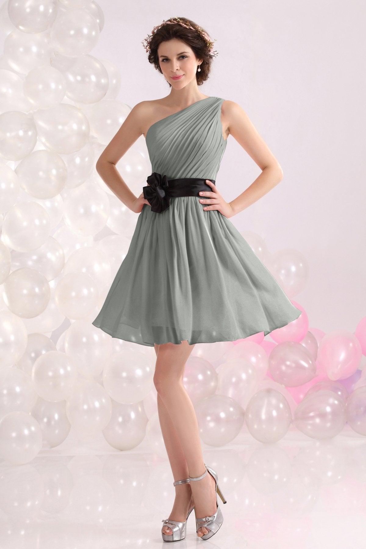 A-Line Short-Mini Chiffon Bridesmaids Dress COZB1301C - COCOMELODY