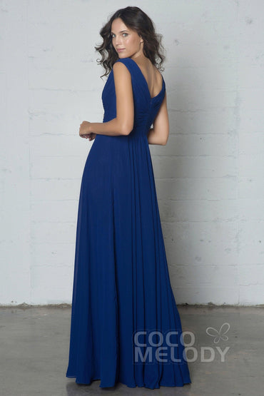 Sheath-Column Floor Length Chiffon Dress COZF14002 - COCOMELODY