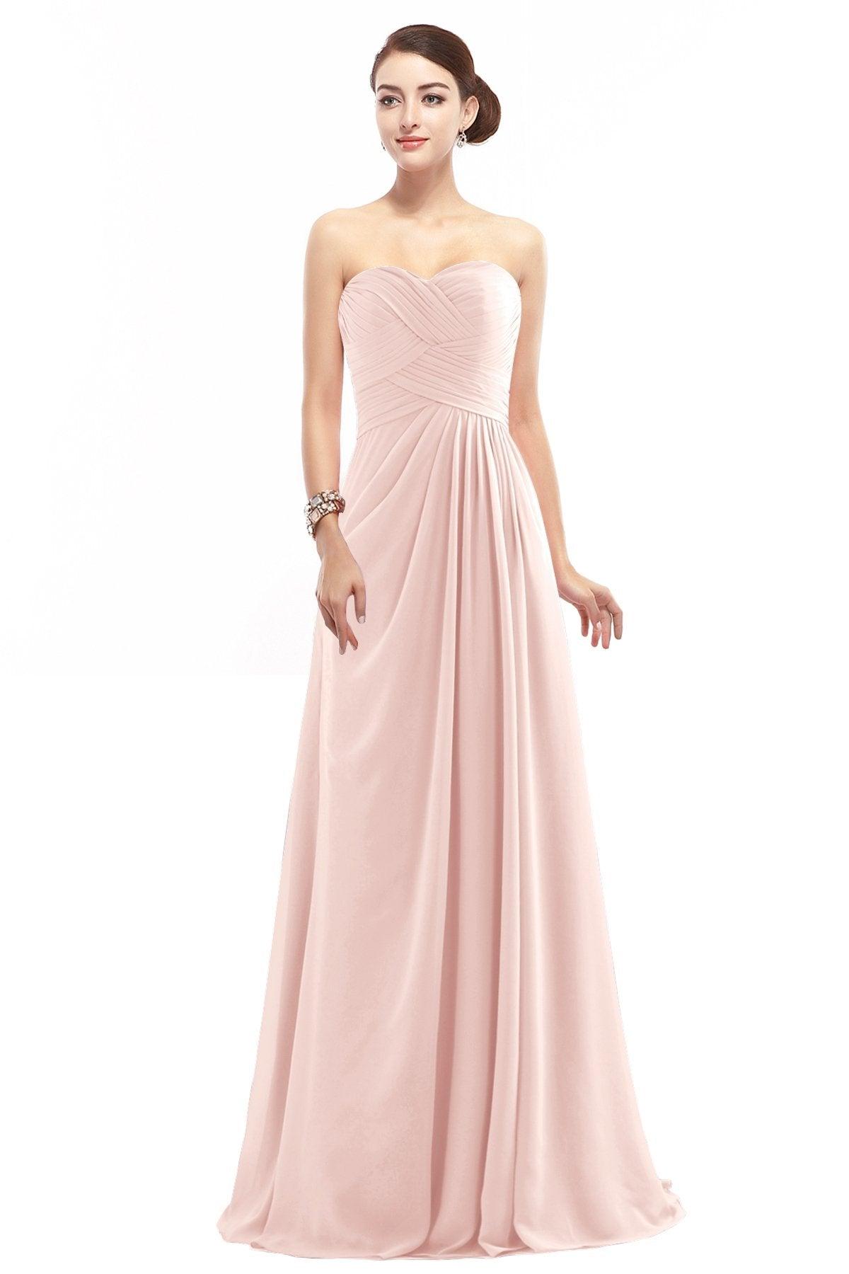 Sheath Floor Length Chiffon Bridesmaid Dress COZF1401D - COCOMELODY