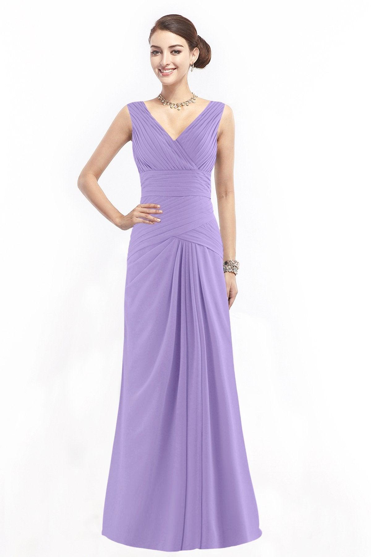 Sheath Floor Length Chiffon Bridesmaid Dress COZF1401E - COCOMELODY