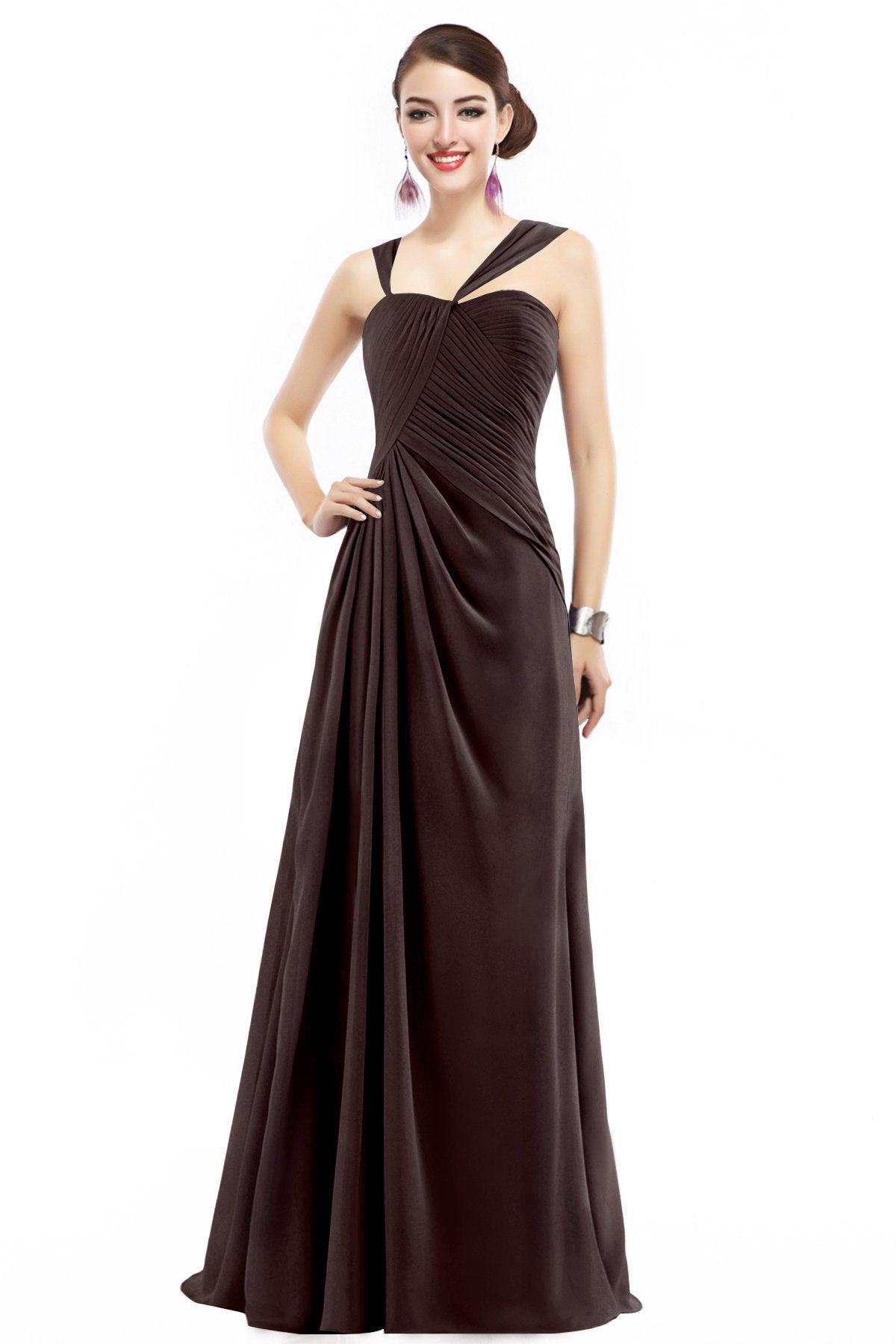 Sheath Floor Length Chiffon Bridesmaid Dress COZF1401F - COCOMELODY