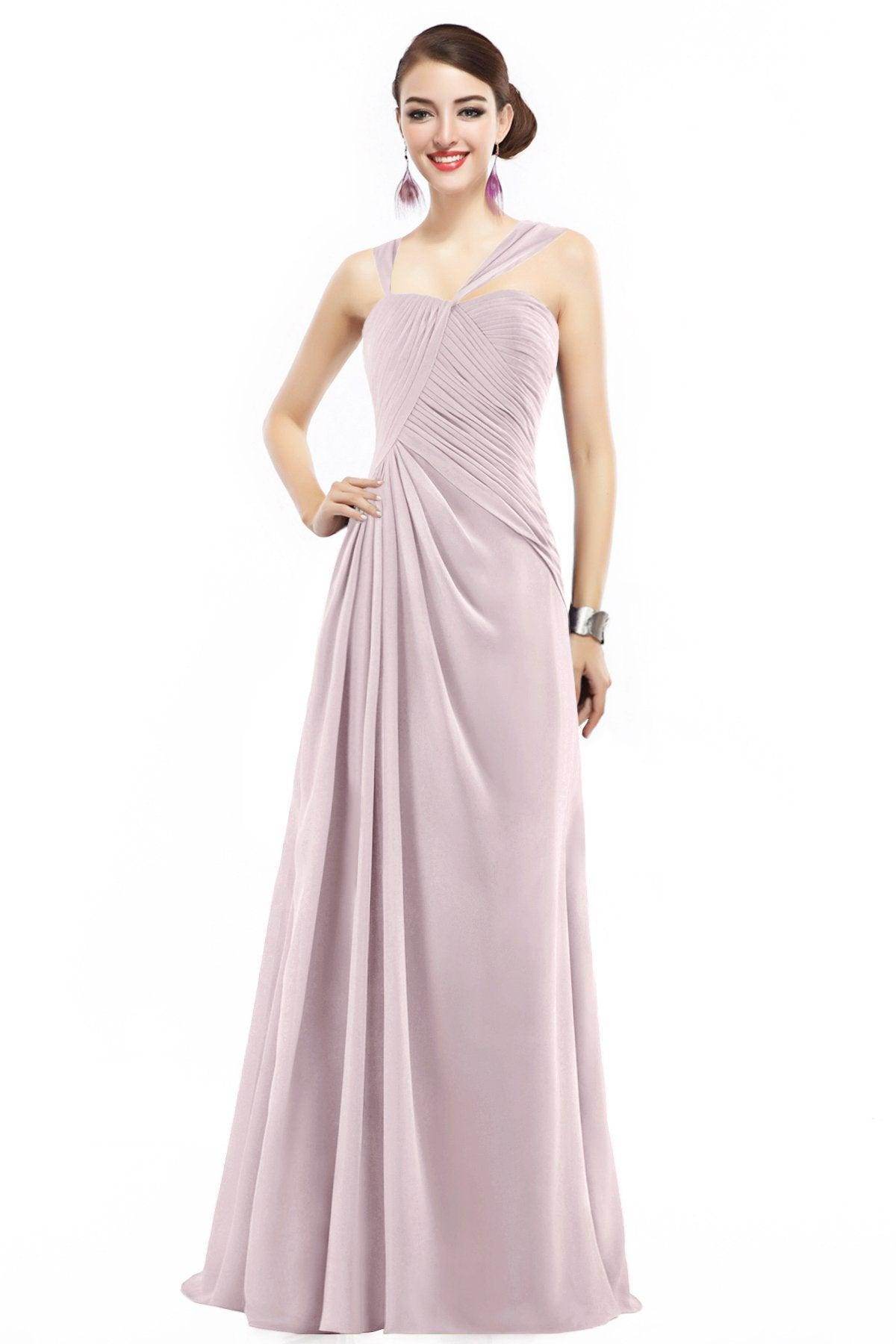Sheath Floor Length Chiffon Bridesmaid Dress COZF1401F - COCOMELODY