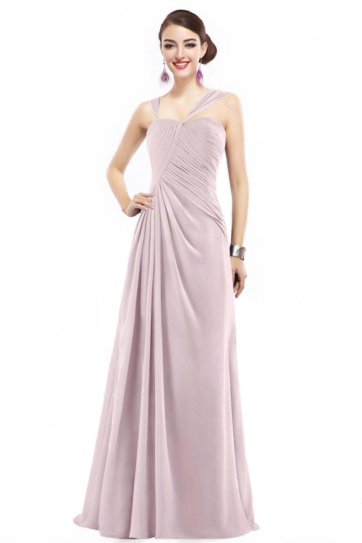 Sheath Floor Length Chiffon Bridesmaid Dress COZF1401F - COCOMELODY