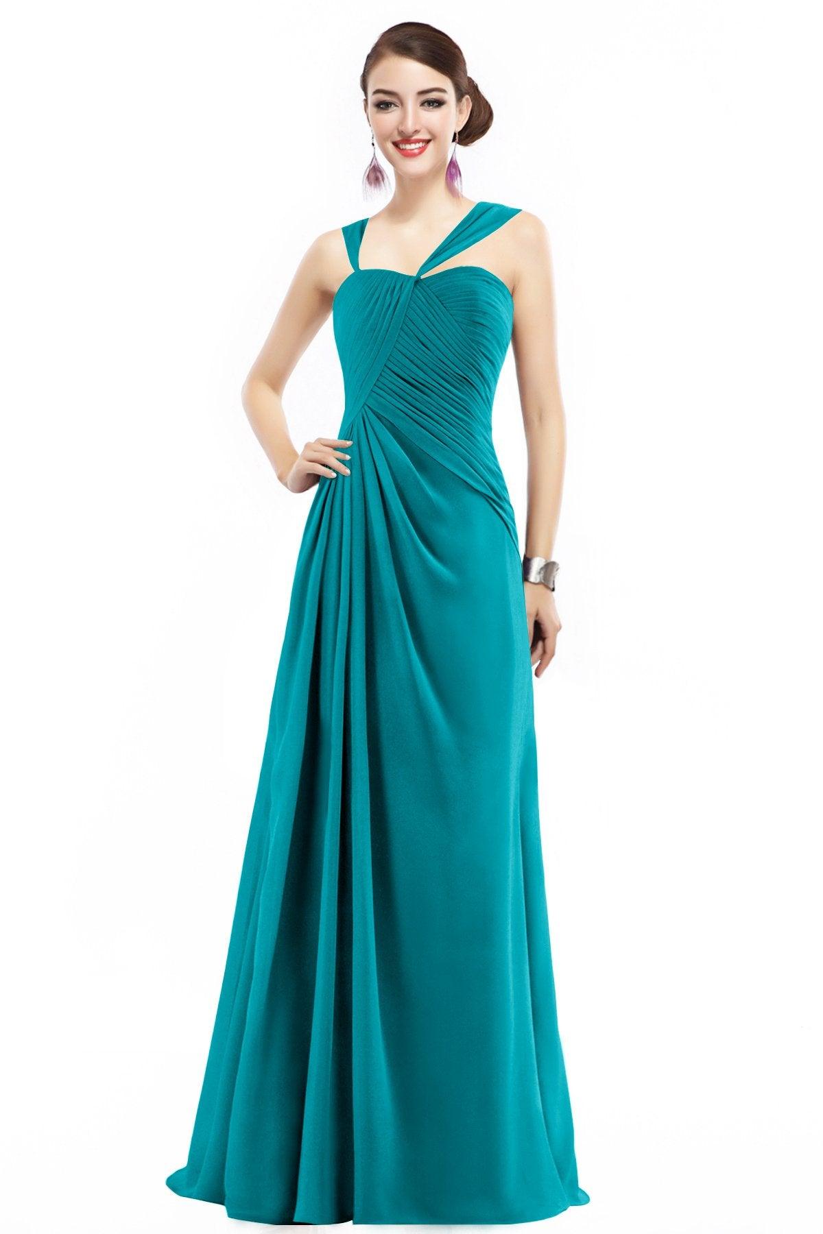 Sheath Floor Length Chiffon Bridesmaid Dress COZF1401F - COCOMELODY