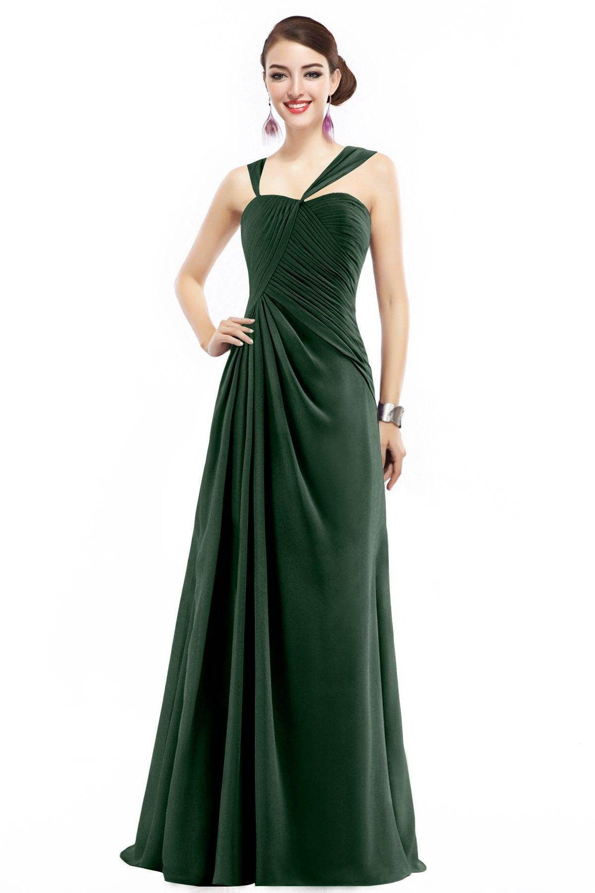 Sheath Floor Length Chiffon Bridesmaid Dress COZF1401F - COCOMELODY