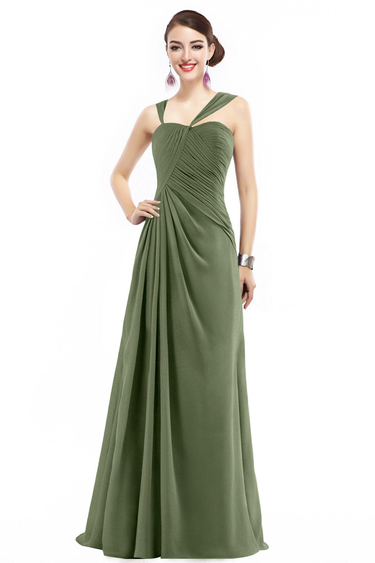 Sheath Floor Length Chiffon Bridesmaid Dress COZF1401F - COCOMELODY