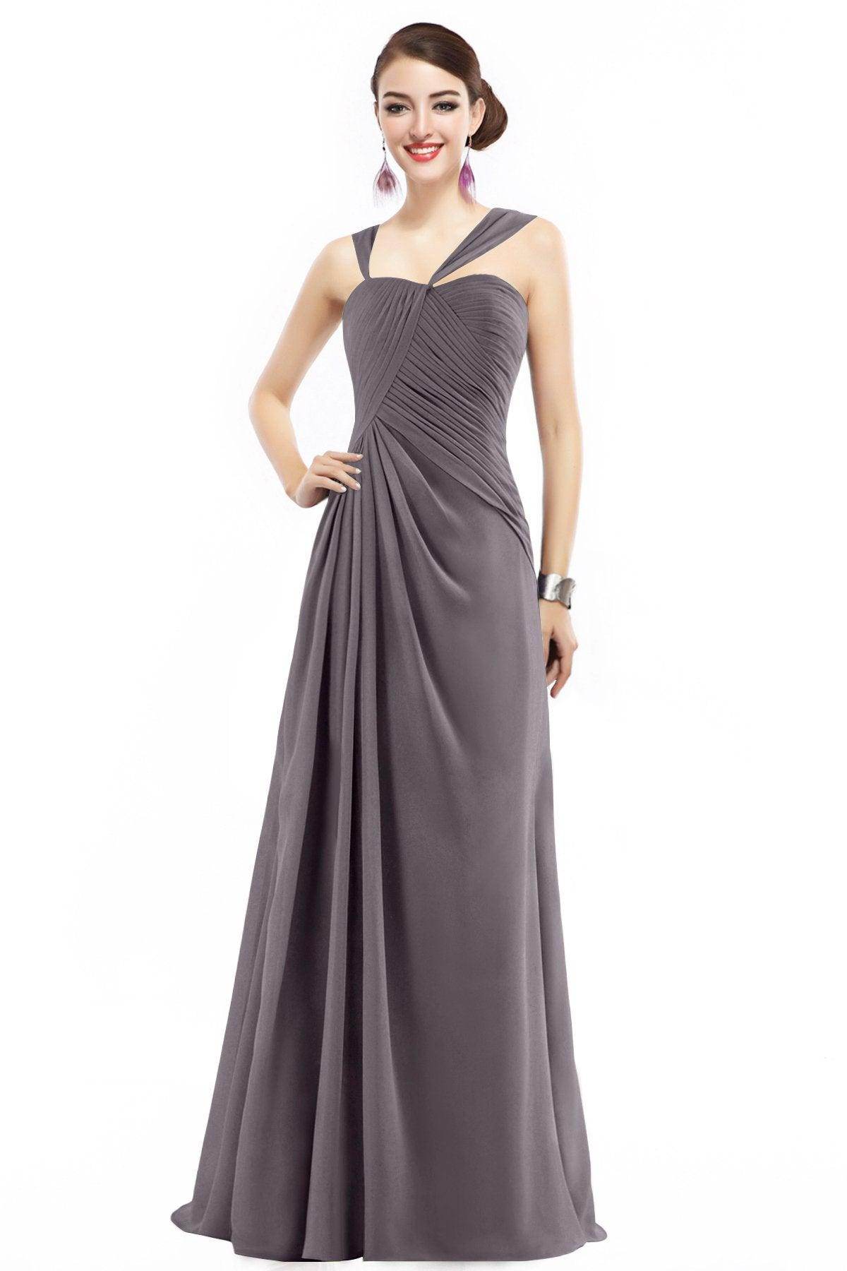 Sheath Floor Length Chiffon Bridesmaid Dress COZF1401F - COCOMELODY