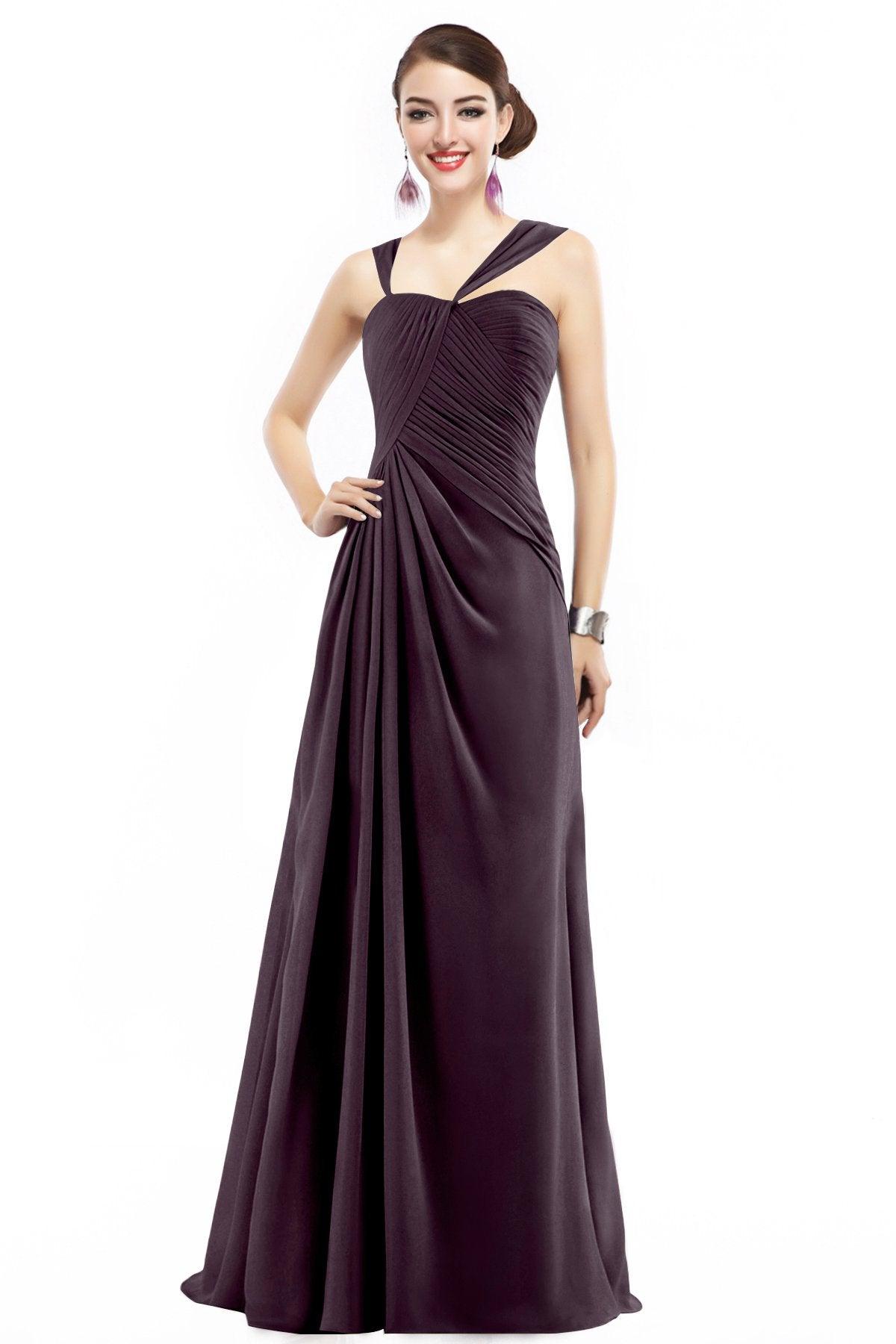 Sheath Floor Length Chiffon Bridesmaid Dress COZF1401F - COCOMELODY