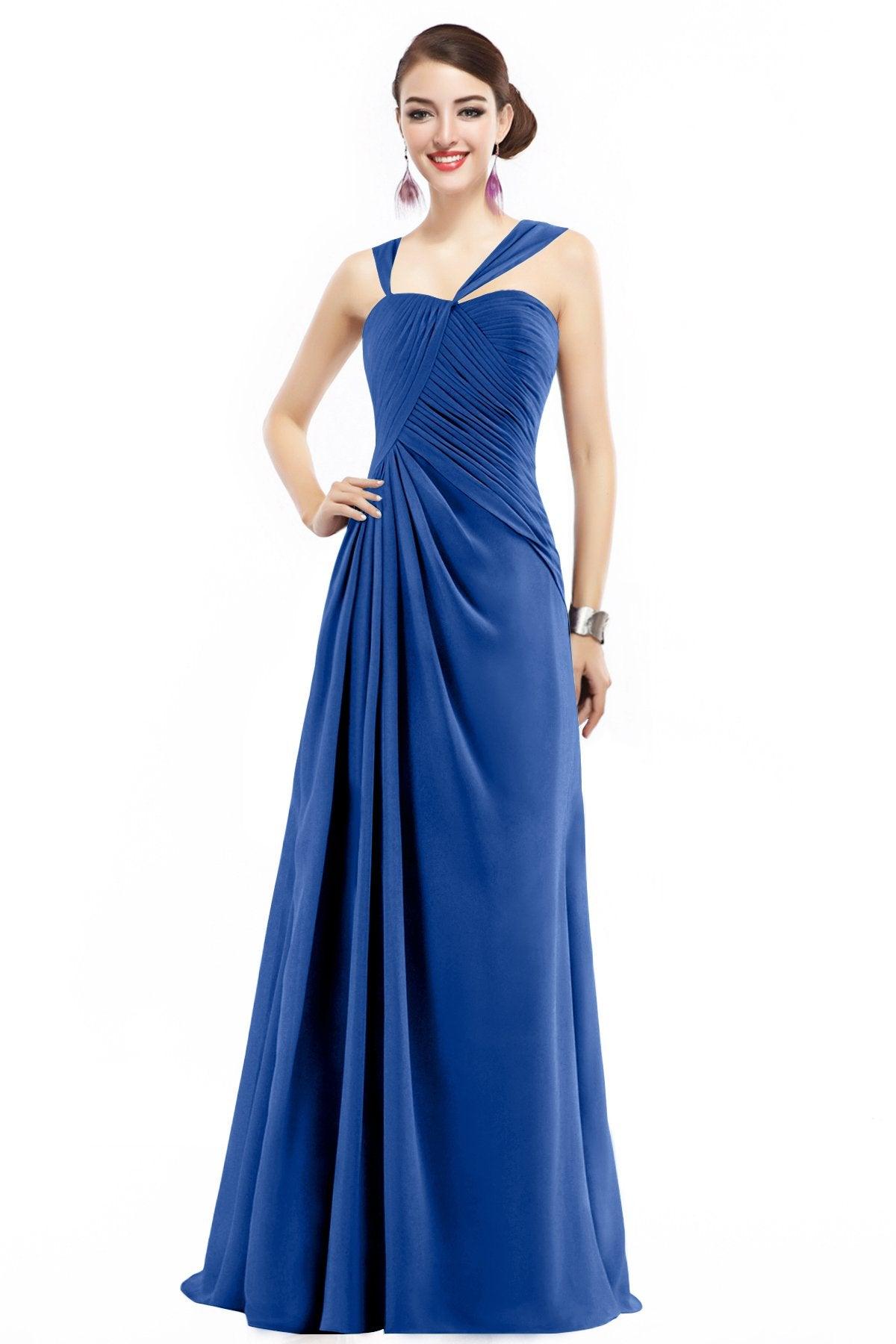 Sheath Floor Length Chiffon Bridesmaid Dress COZF1401F - COCOMELODY