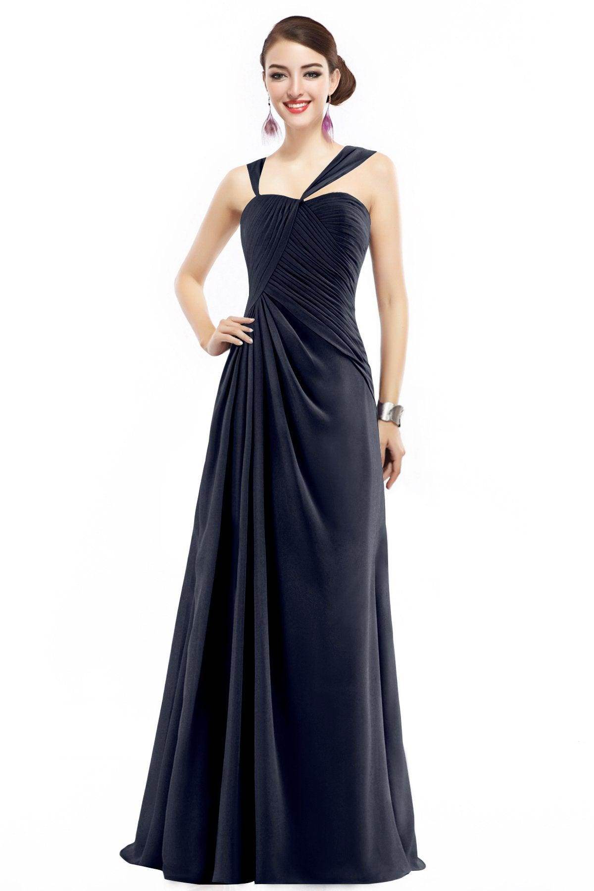 Sheath Floor Length Chiffon Bridesmaid Dress COZF1401F - COCOMELODY