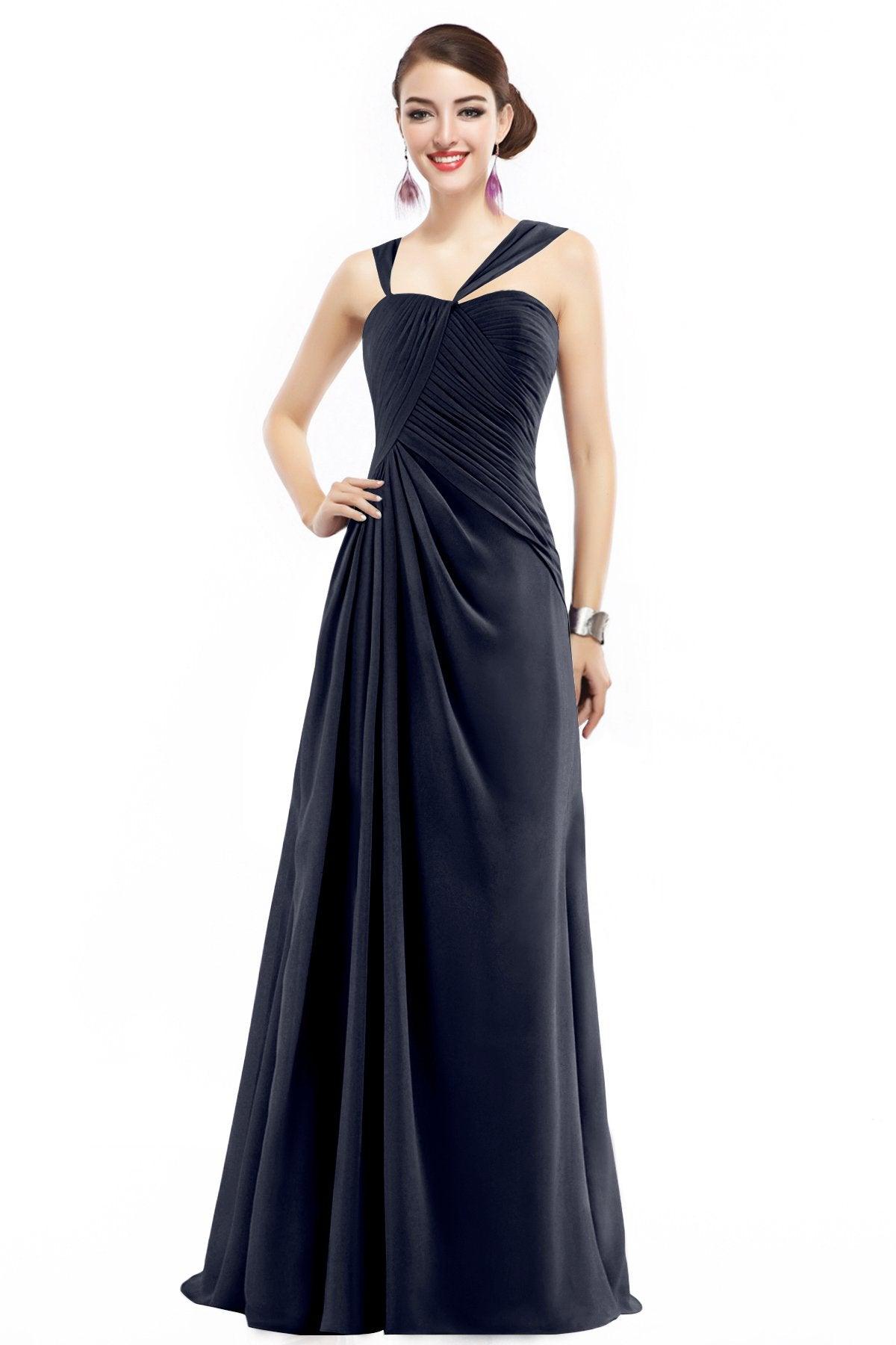 Sheath Floor Length Chiffon Bridesmaid Dress COZF1401F - COCOMELODY