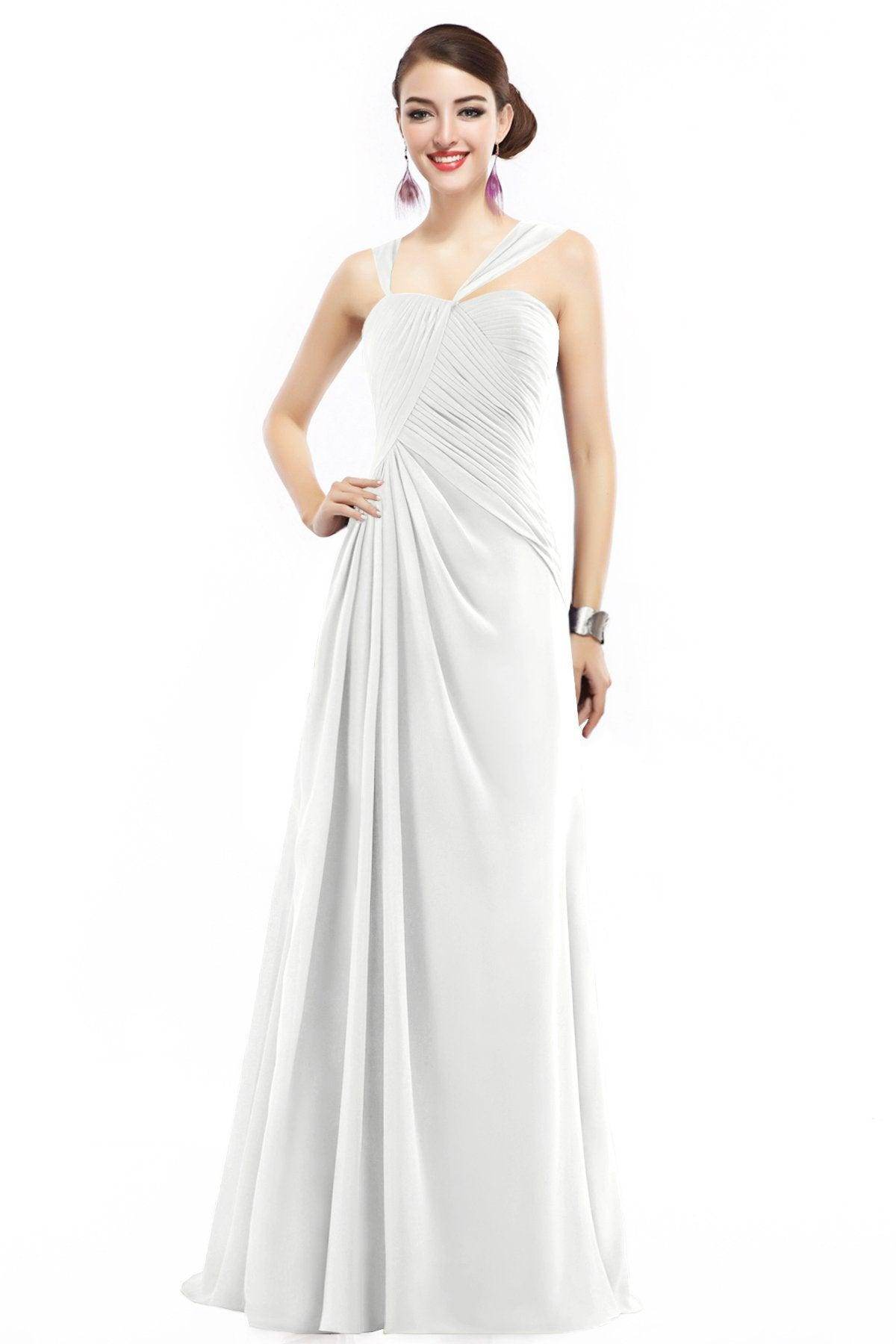 Sheath Floor Length Chiffon Bridesmaid Dress COZF1401F - COCOMELODY