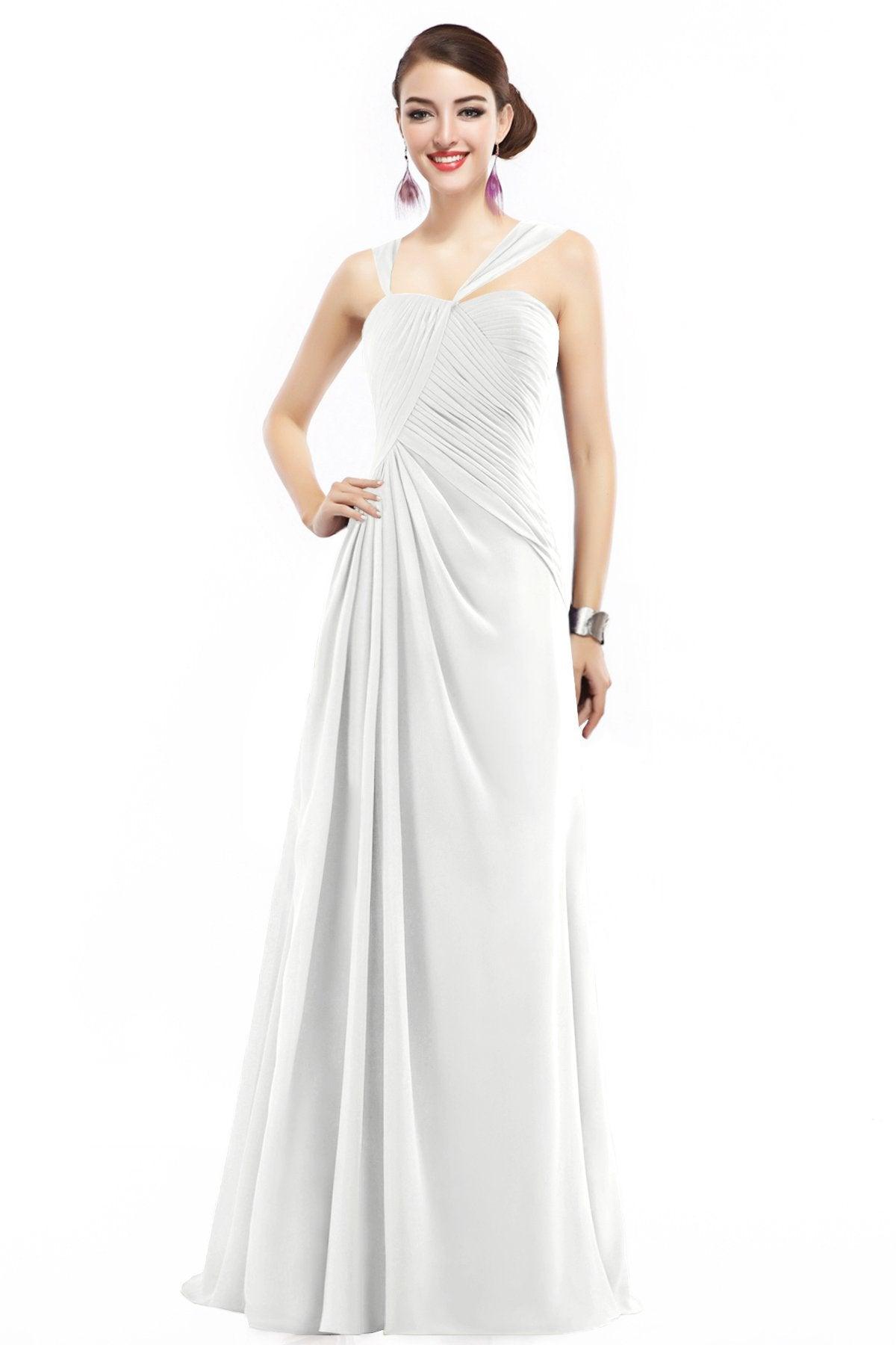 Sheath Floor Length Chiffon Bridesmaid Dress COZF1401F - COCOMELODY